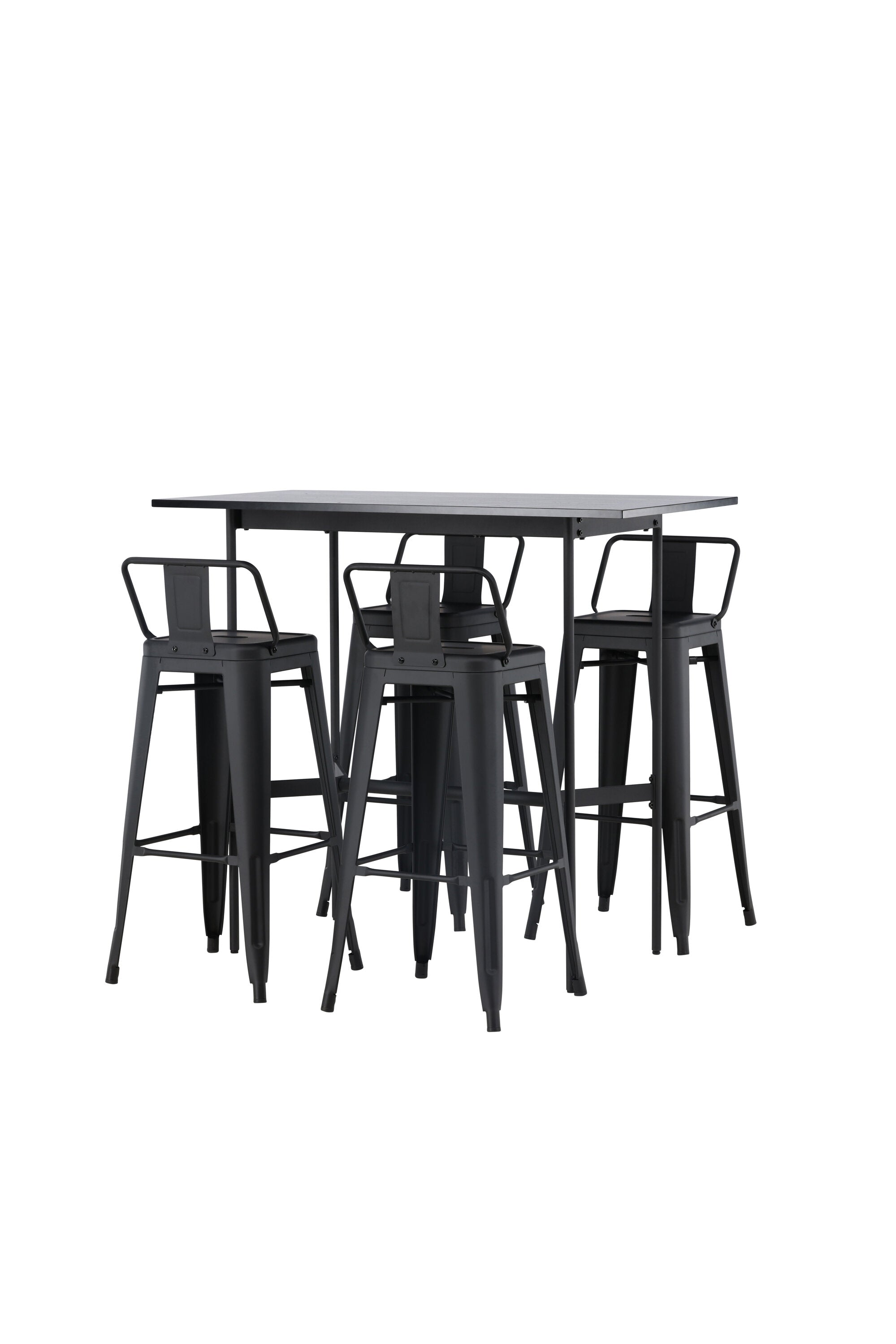 Barset Rax + Tempe 120cm/4St. Hoch in Schwarz präsentiert im Onlineshop von KAQTU Design AG. Bartischset ist von Venture Home