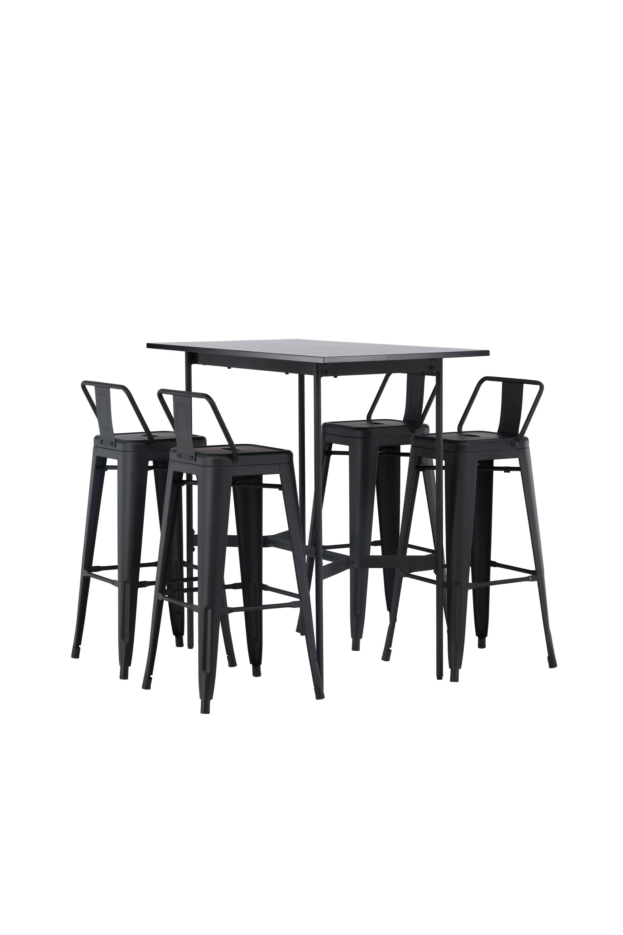 Barset Rax + Tempe 120cm/4St. Hoch in Schwarz präsentiert im Onlineshop von KAQTU Design AG. Bartischset ist von Venture Home