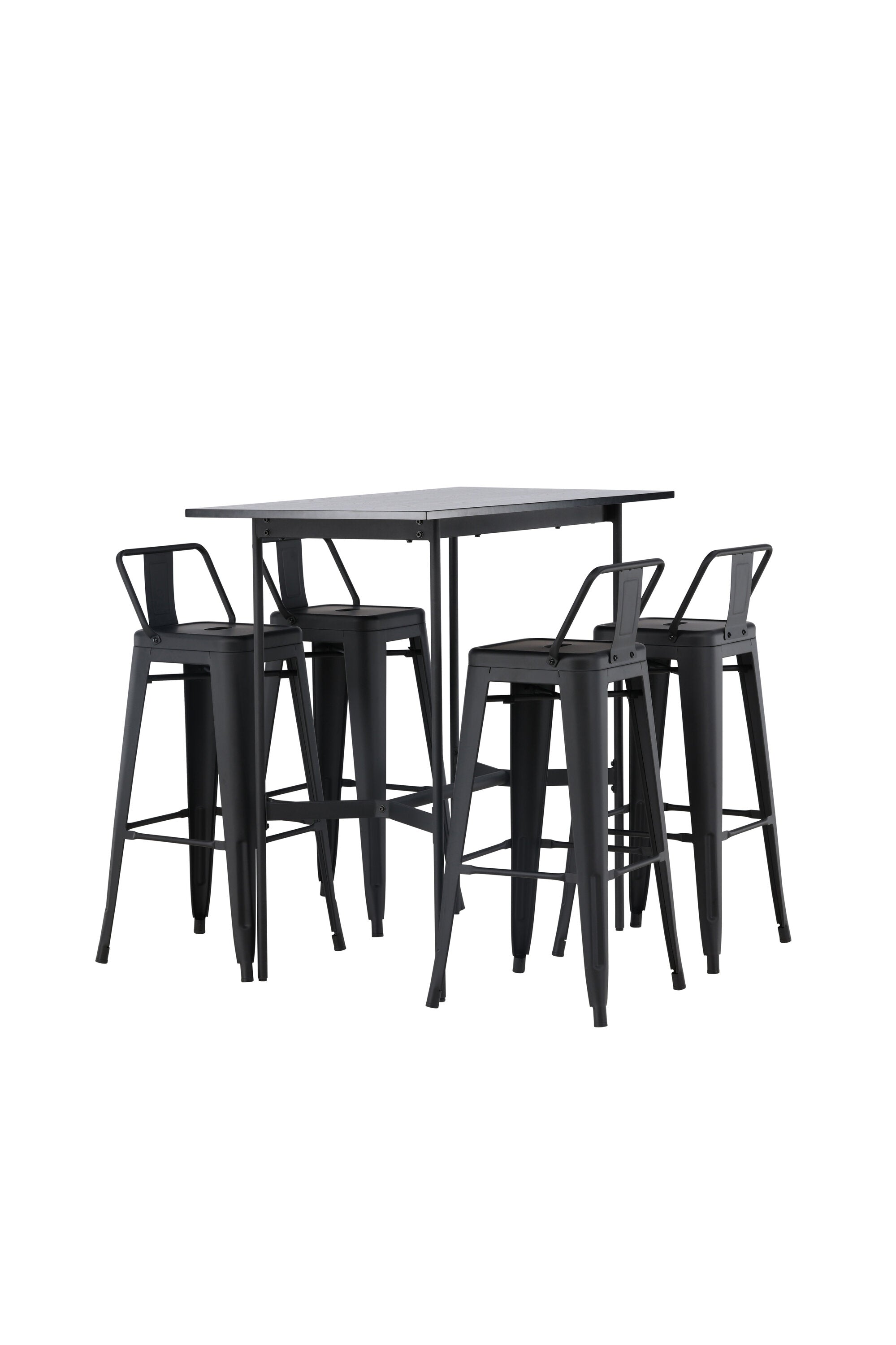 Barset Rax + Tempe 120cm/4St. Hoch in Schwarz präsentiert im Onlineshop von KAQTU Design AG. Bartischset ist von Venture Home