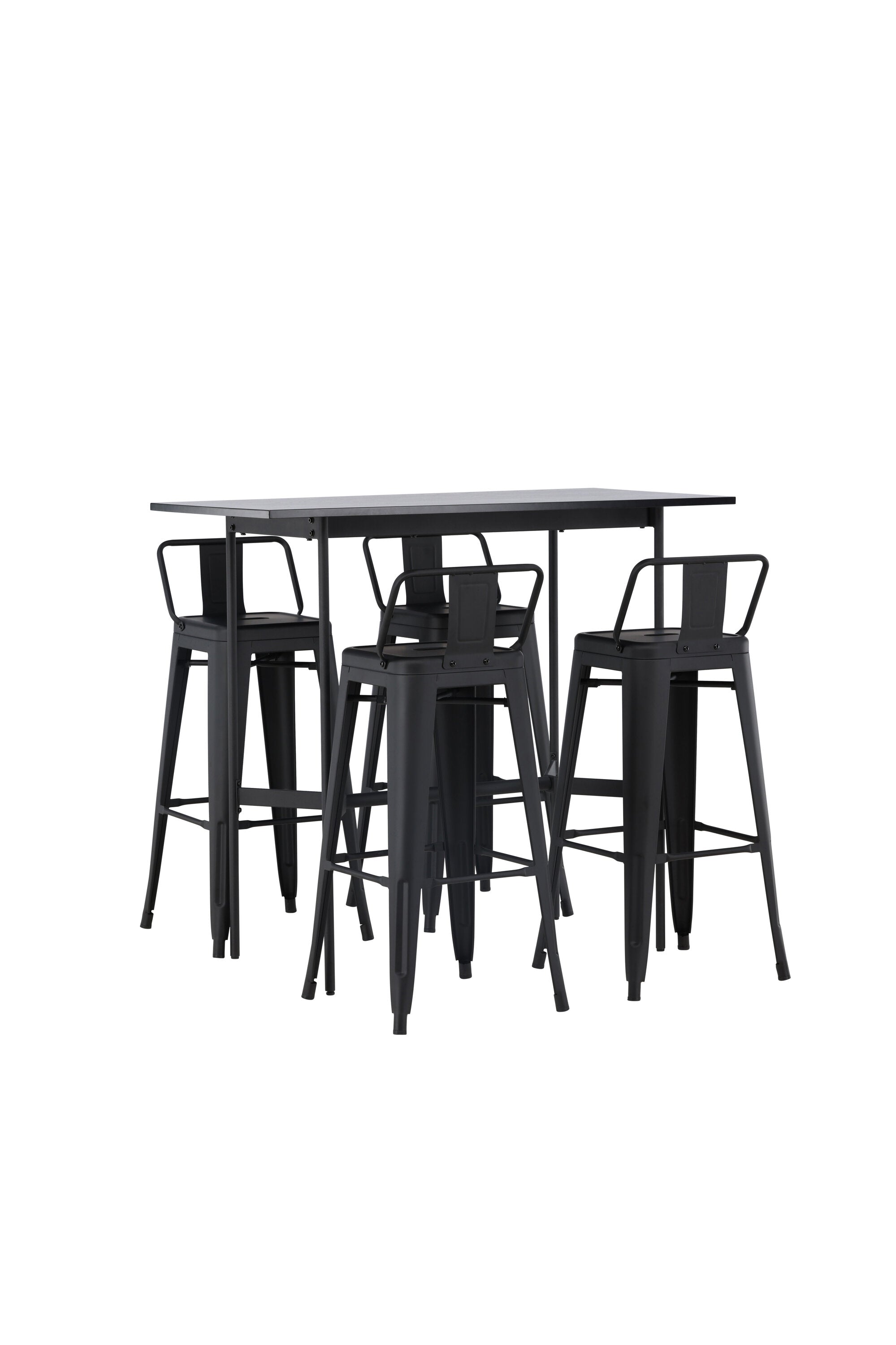 Barset Rax + Tempe 120cm/4St. Hoch in Schwarz präsentiert im Onlineshop von KAQTU Design AG. Bartischset ist von Venture Home