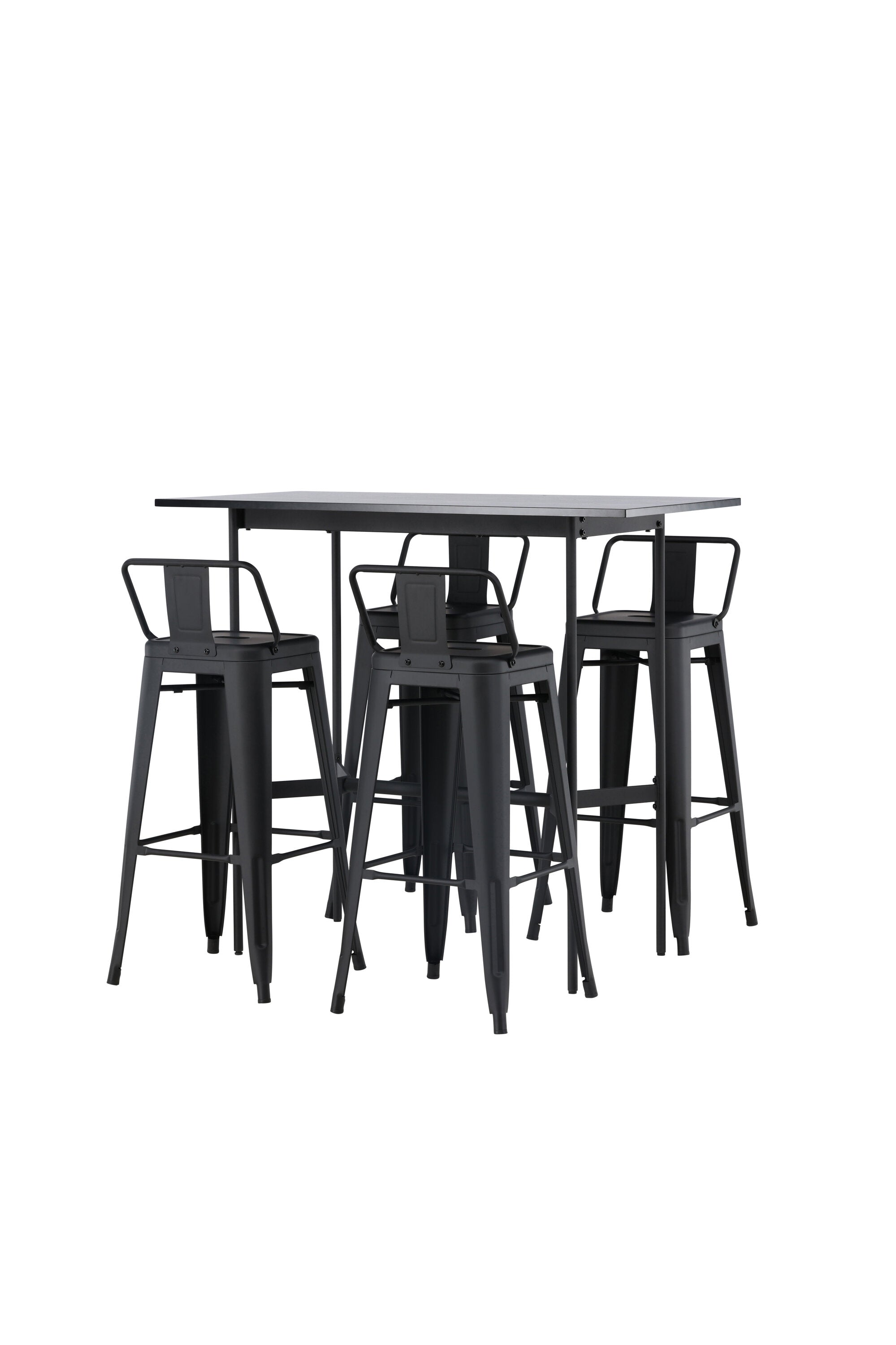 Barset Rax + Tempe 120cm/4St. Hoch in Schwarz präsentiert im Onlineshop von KAQTU Design AG. Bartischset ist von Venture Home