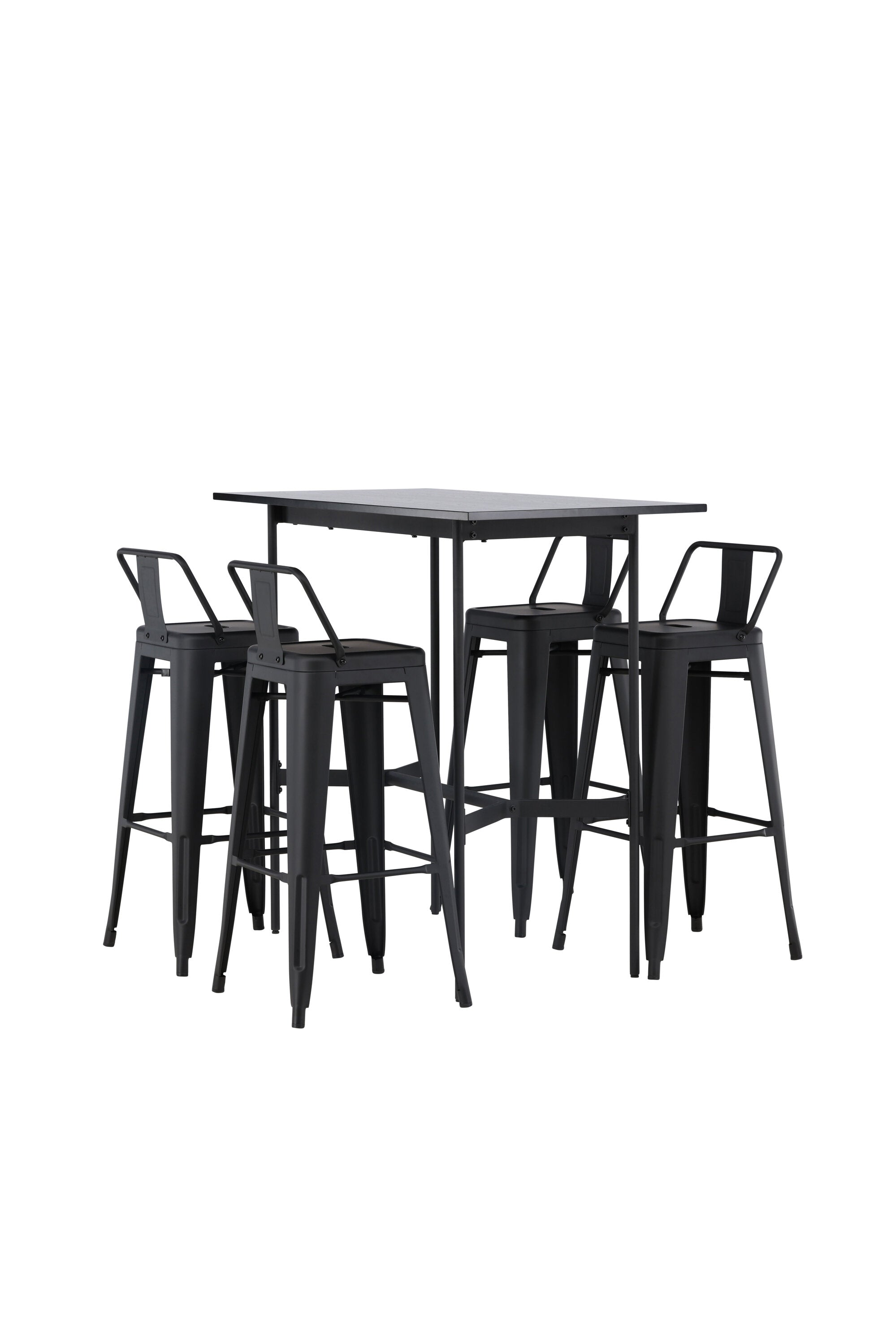Barset Rax + Tempe 120cm/4St. Hoch in Schwarz präsentiert im Onlineshop von KAQTU Design AG. Bartischset ist von Venture Home