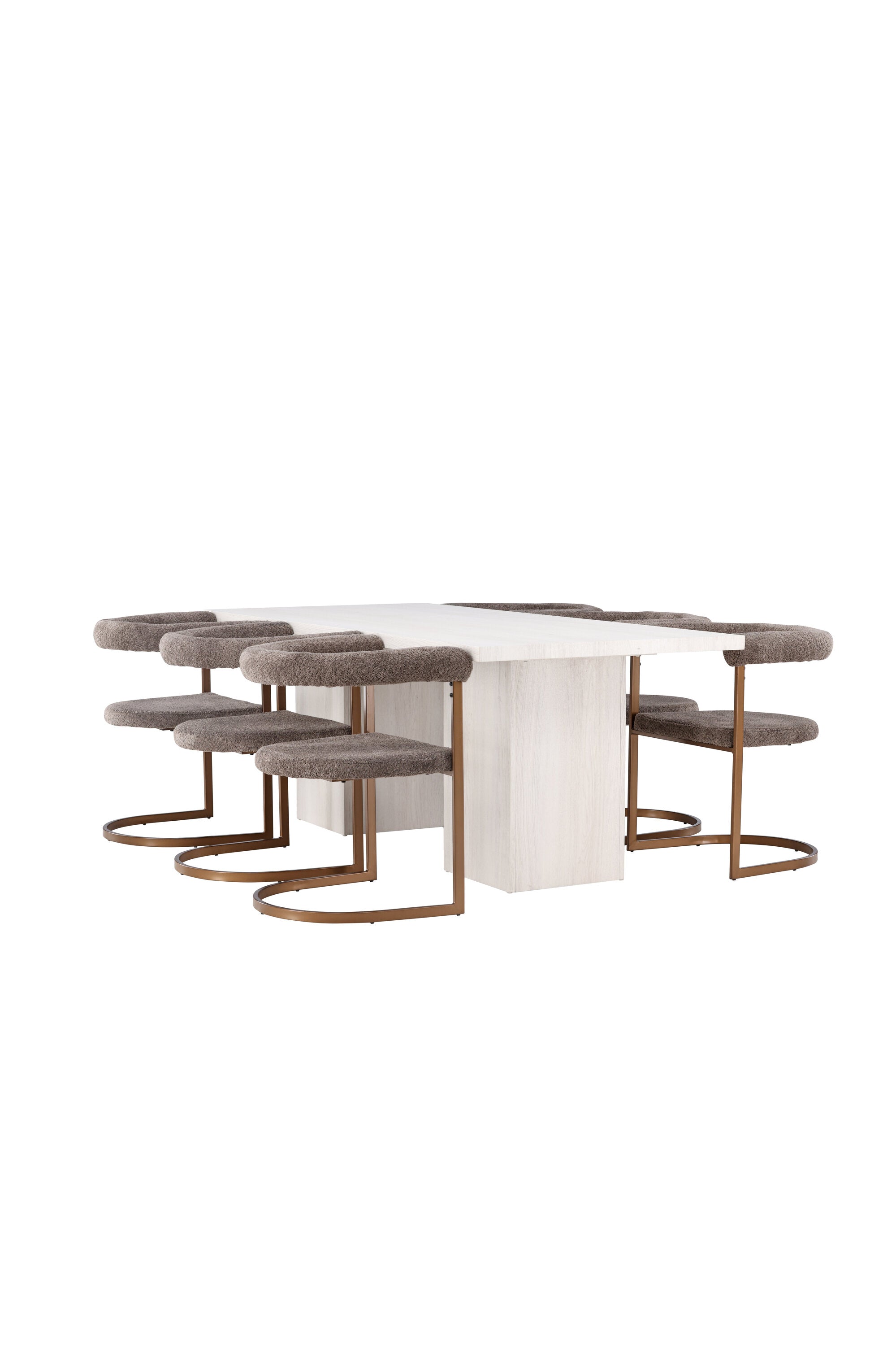 Olga Esszimmerset + Morning 200cm/6St. in Braun-grau präsentiert im Onlineshop von KAQTU Design AG. Esszimmerset ist von Venture Home