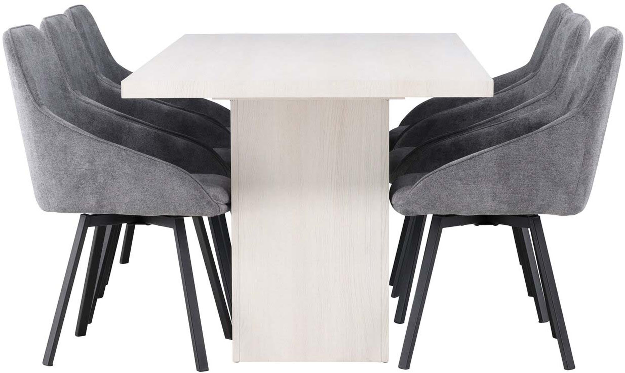 Modernes Olga Esszimmerset mit Rosie Tisch, 200cm, 6 Stühle.