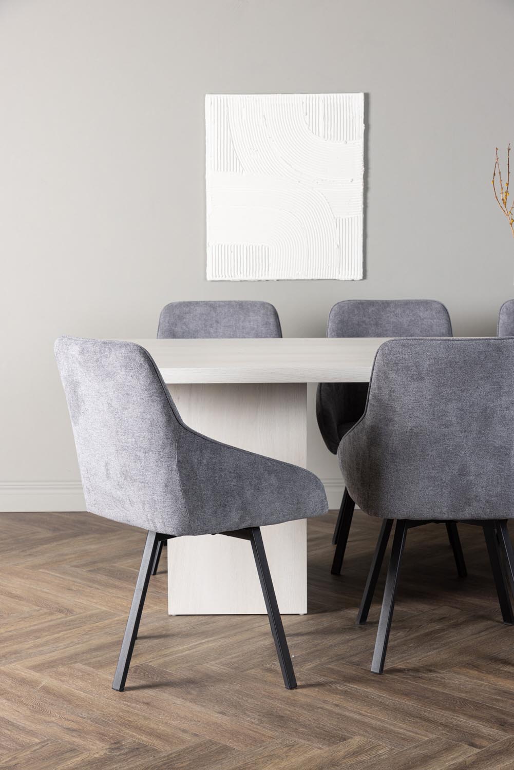 Olga Esszimmerset + Rosie 200cm/6St. in Schwarzgrau präsentiert im Onlineshop von KAQTU Design AG. Esszimmerset ist von Venture Home