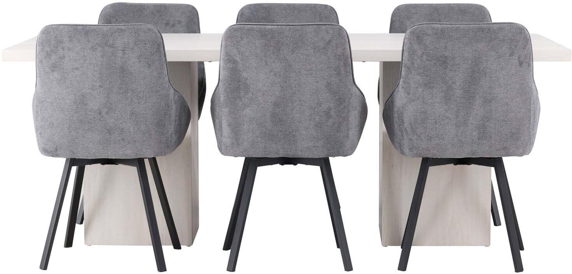 Modernes Olga Esszimmerset mit Rosie Tisch, 200cm, 6 Stühle.