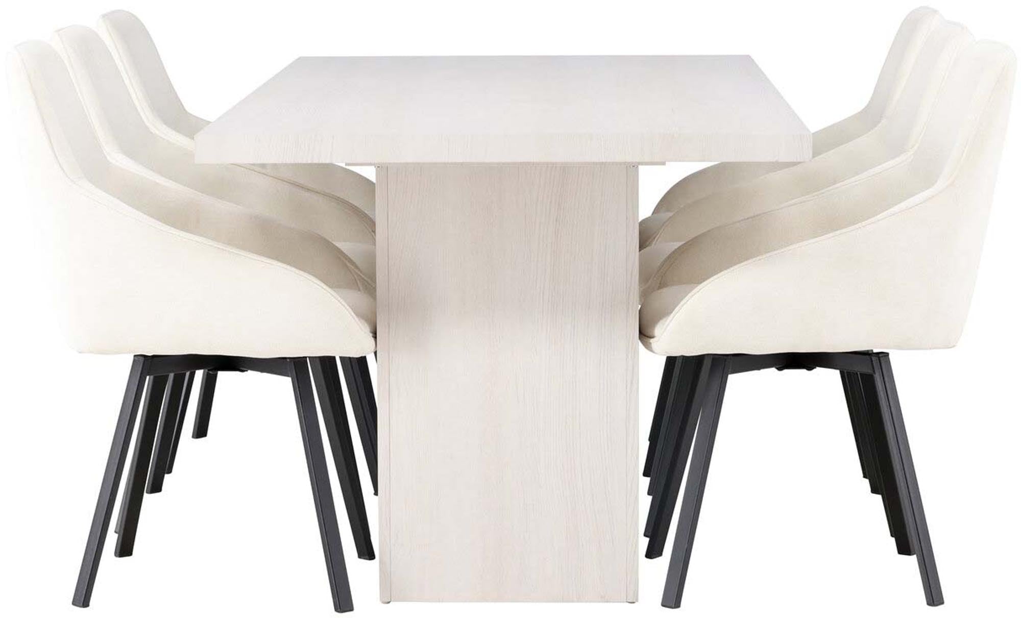 Entdecken Sie das Olga Esszimmerset + Rosie von Venture Home: Eleganz trifft Funktionalität für unvergessliche Essmomente.