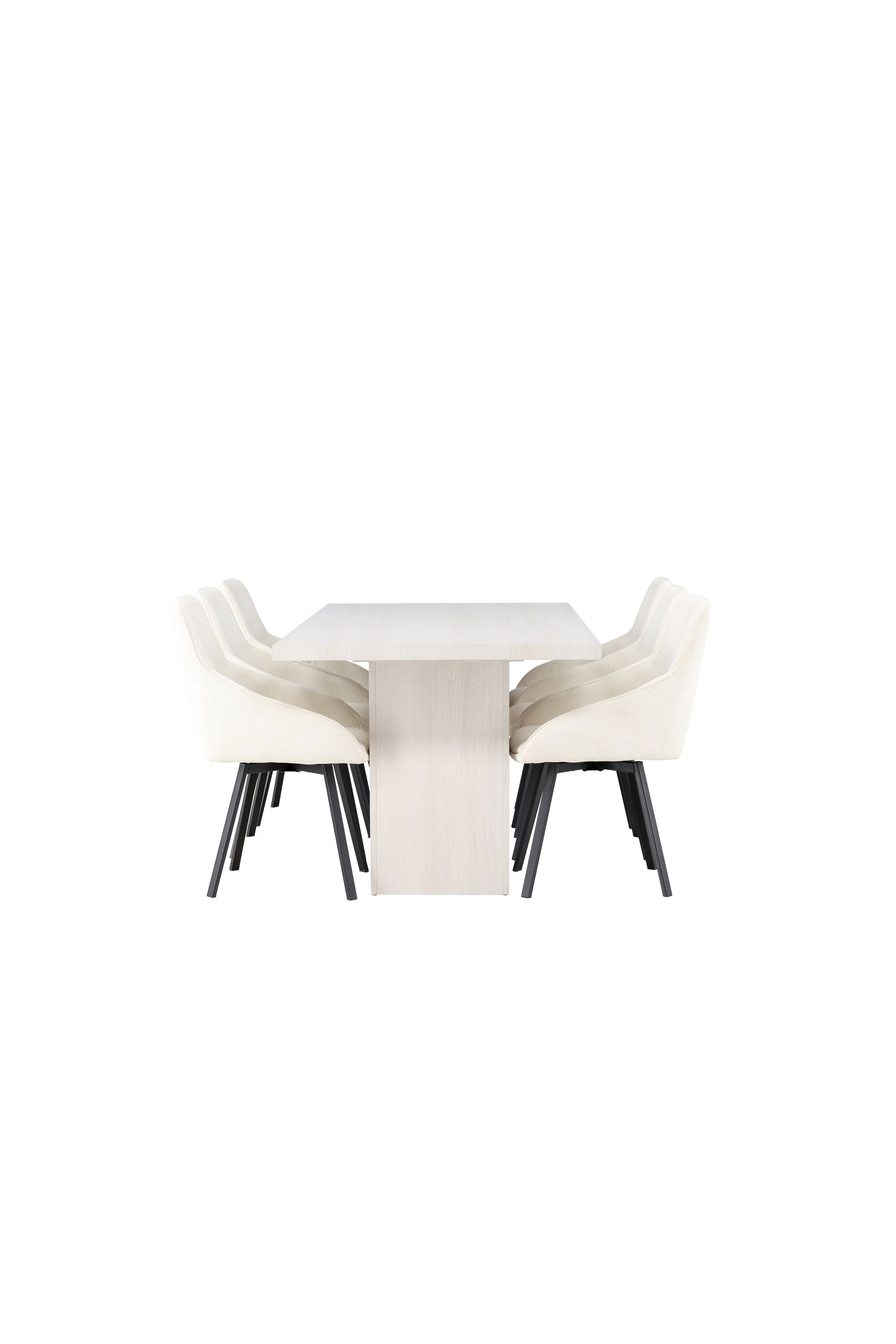 Olga Esszimmerset + Rosie 200cm/6St. in Beige, Schwarz präsentiert im Onlineshop von KAQTU Design AG. Esszimmerset ist von Venture Home