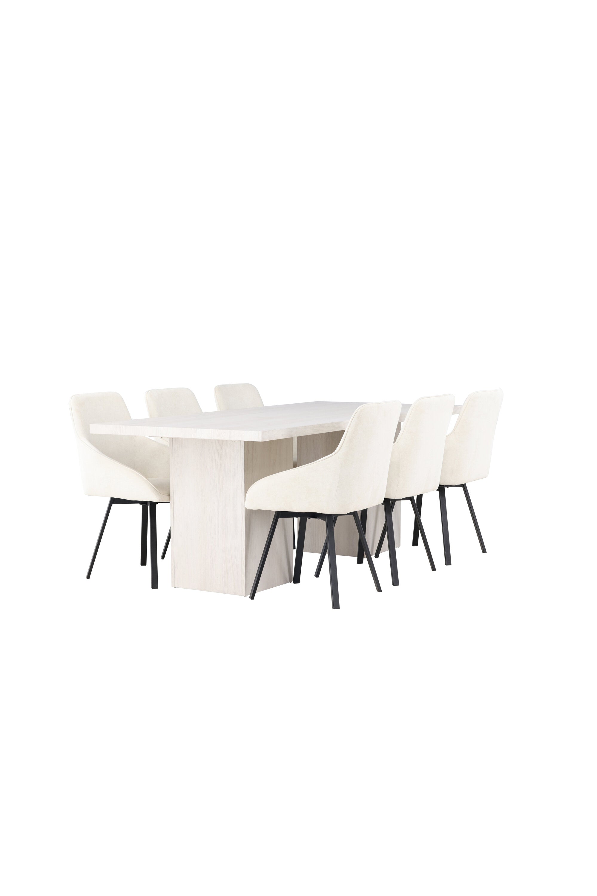 Olga Esszimmerset + Rosie 200cm/6St. in Beige, Schwarz präsentiert im Onlineshop von KAQTU Design AG. Esszimmerset ist von Venture Home