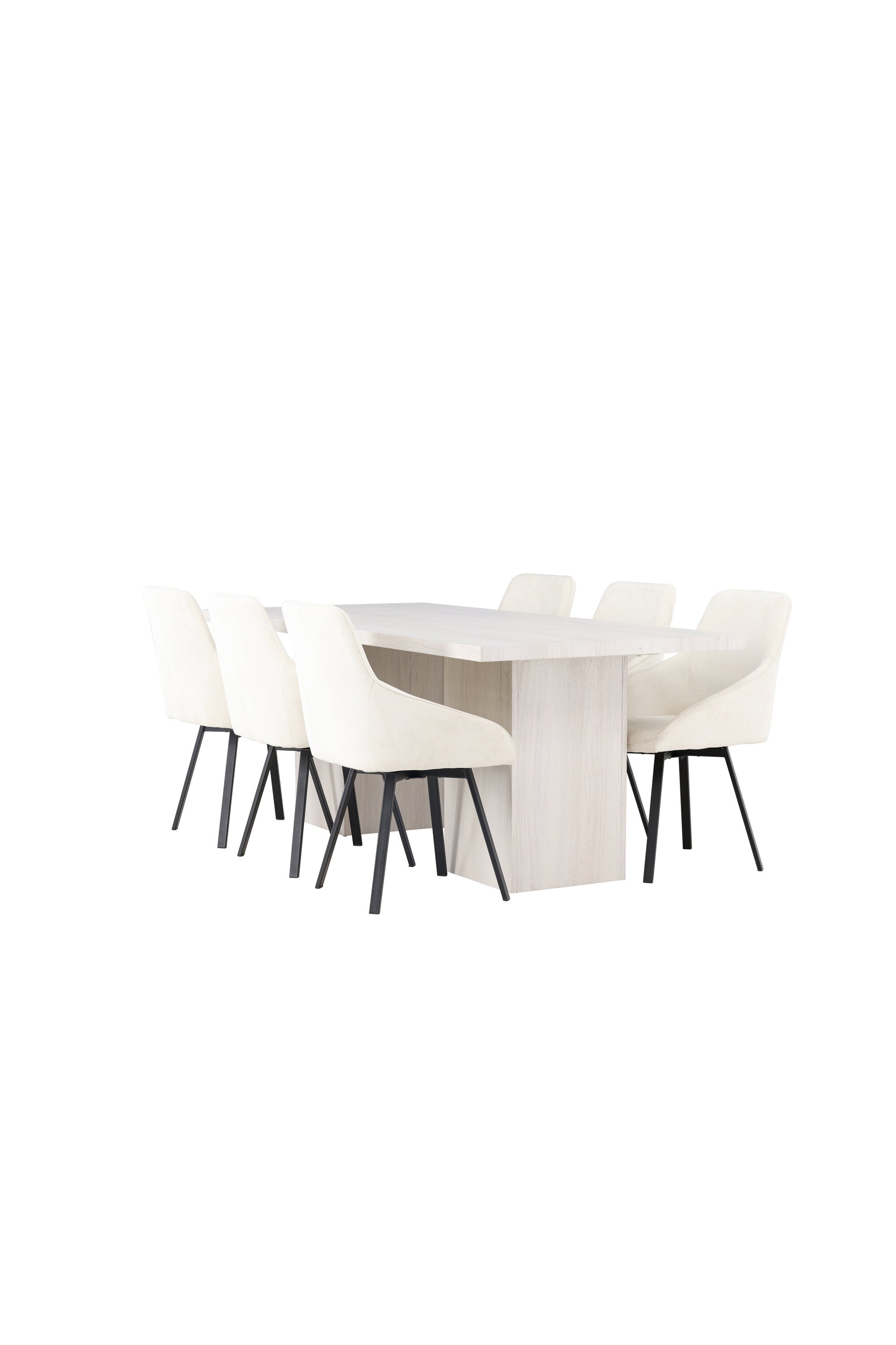 Olga Esszimmerset + Rosie 200cm/6St. in Beige, Schwarz präsentiert im Onlineshop von KAQTU Design AG. Esszimmerset ist von Venture Home