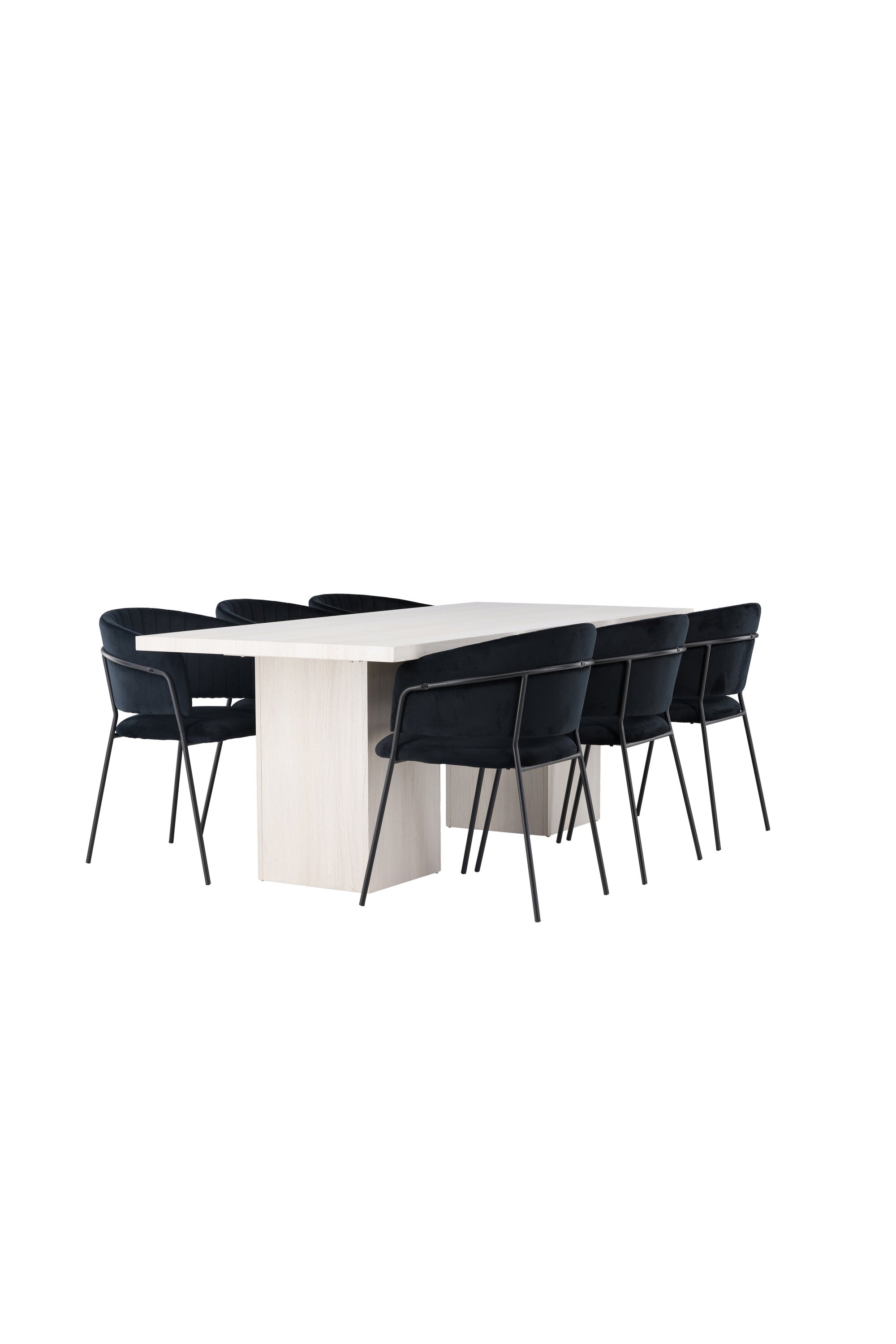 Olga Esszimmerset + Selma 200cm/6St. in Schwarz präsentiert im Onlineshop von KAQTU Design AG. Esszimmerset ist von Venture Home