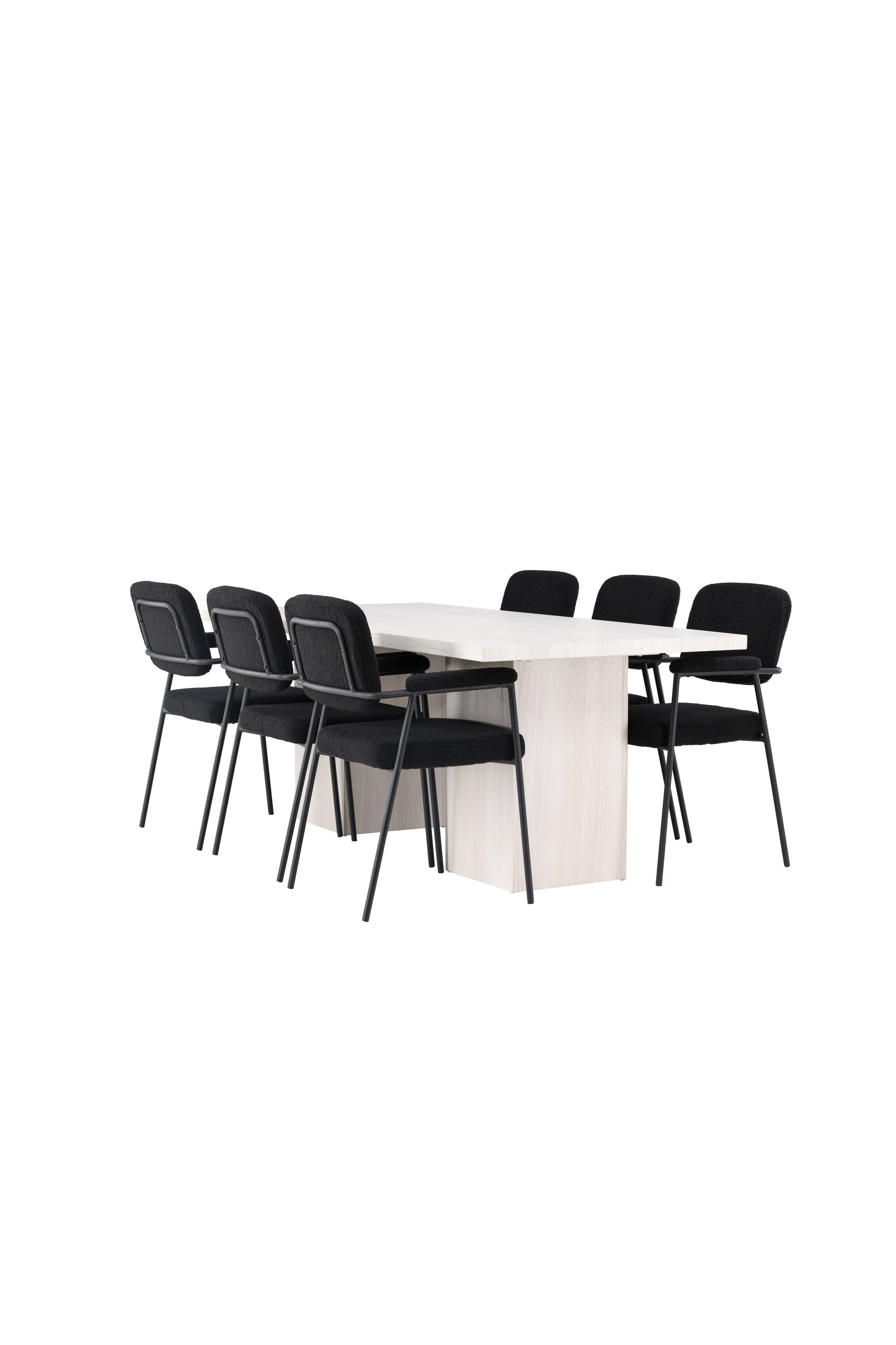 Olga Esszimmerset + Yesterday 200cm/6St. in Schwarz präsentiert im Onlineshop von KAQTU Design AG. Esszimmerset ist von Venture Home