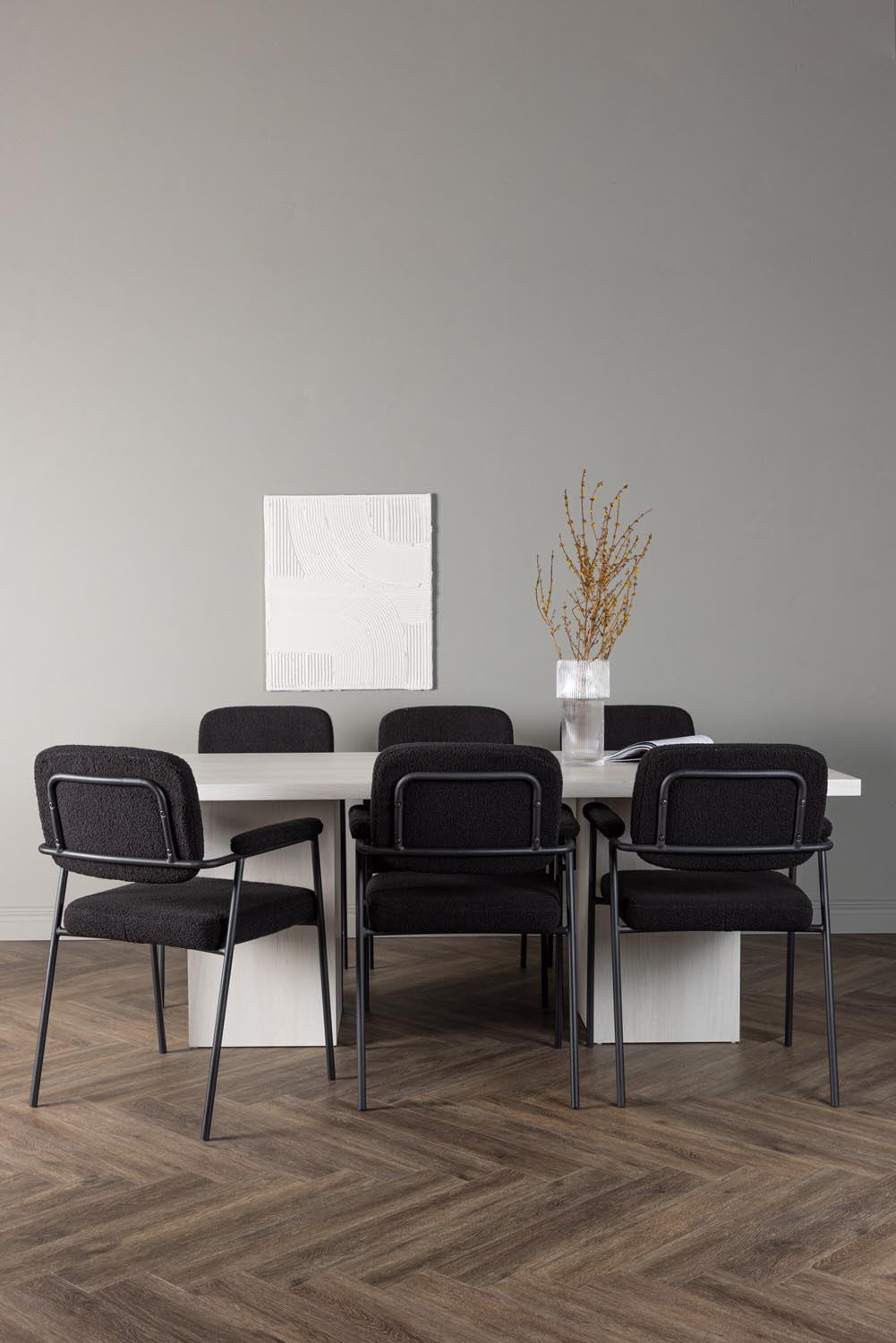 Olga Esszimmerset + Yesterday 200cm/6St. in Schwarz präsentiert im Onlineshop von KAQTU Design AG. Esszimmerset ist von Venture Home