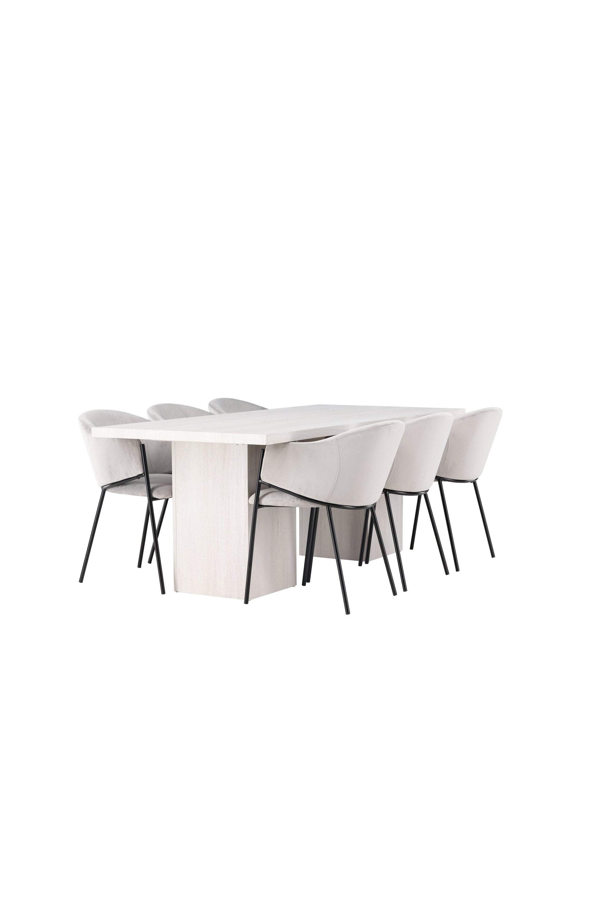Olga Esszimmerset + Evelina 200cm/6St. in Schwarzgrau präsentiert im Onlineshop von KAQTU Design AG. Esszimmerset ist von Venture Home