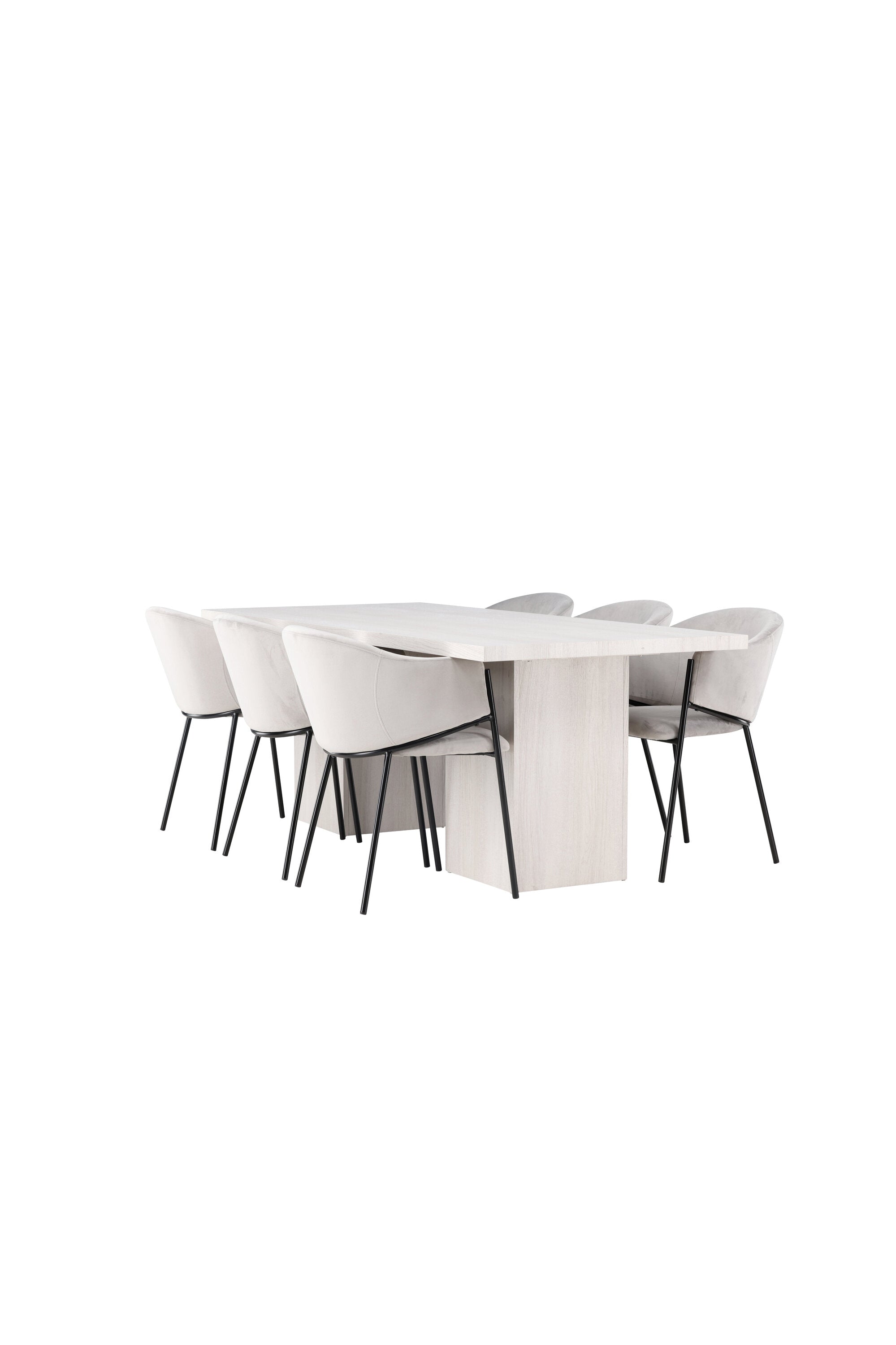 Olga Esszimmerset + Evelina 200cm/6St. in Schwarzgrau präsentiert im Onlineshop von KAQTU Design AG. Esszimmerset ist von Venture Home