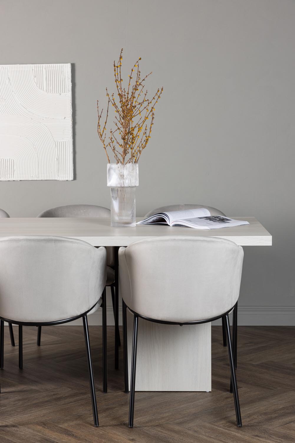 Olga Esszimmerset + Evelina 200cm/6St. in Schwarzgrau präsentiert im Onlineshop von KAQTU Design AG. Esszimmerset ist von Venture Home