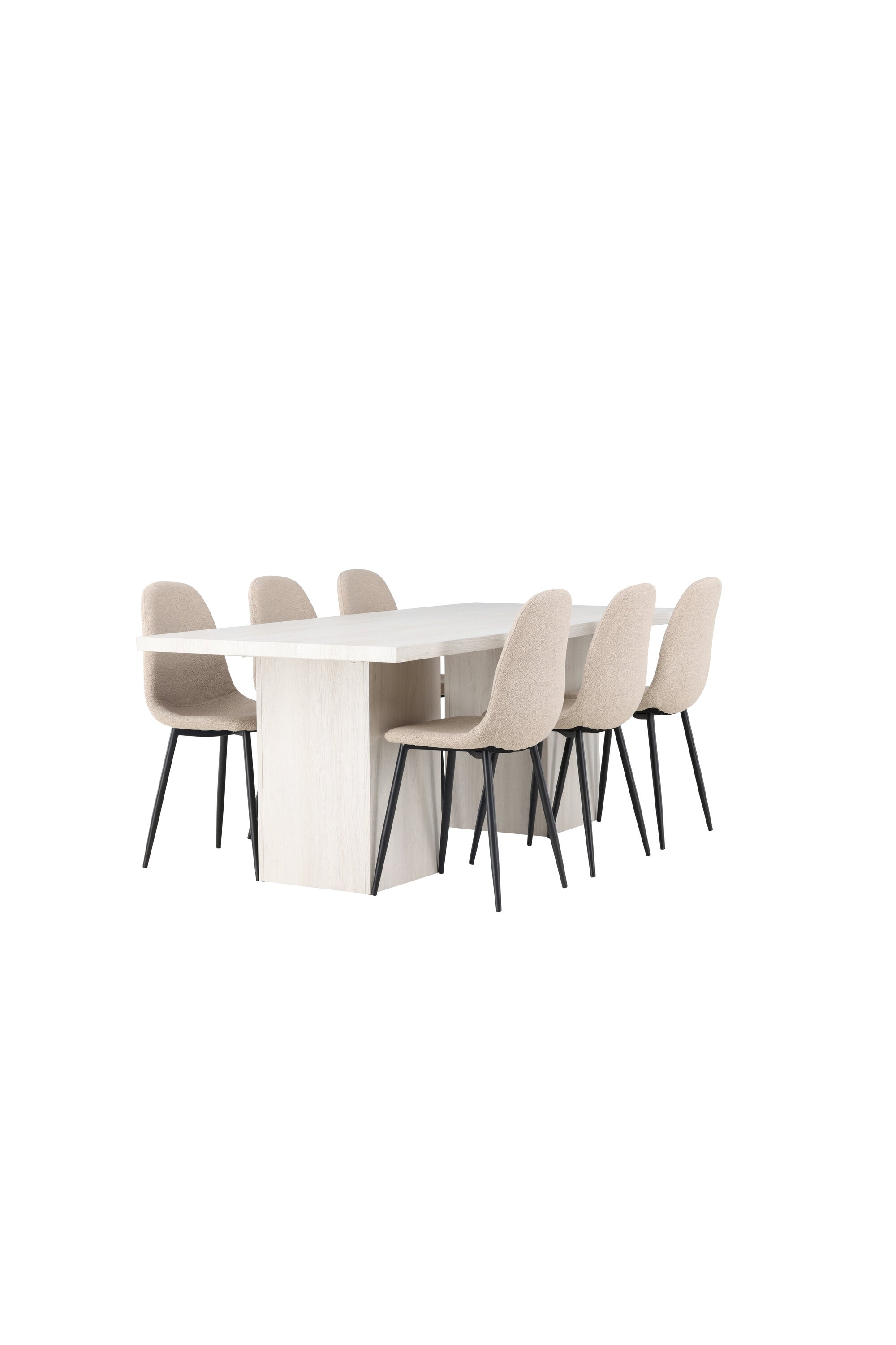 Olga Esszimmerset + Polar 200cm/6St. in Beige, Schwarz präsentiert im Onlineshop von KAQTU Design AG. Esszimmerset ist von Venture Home