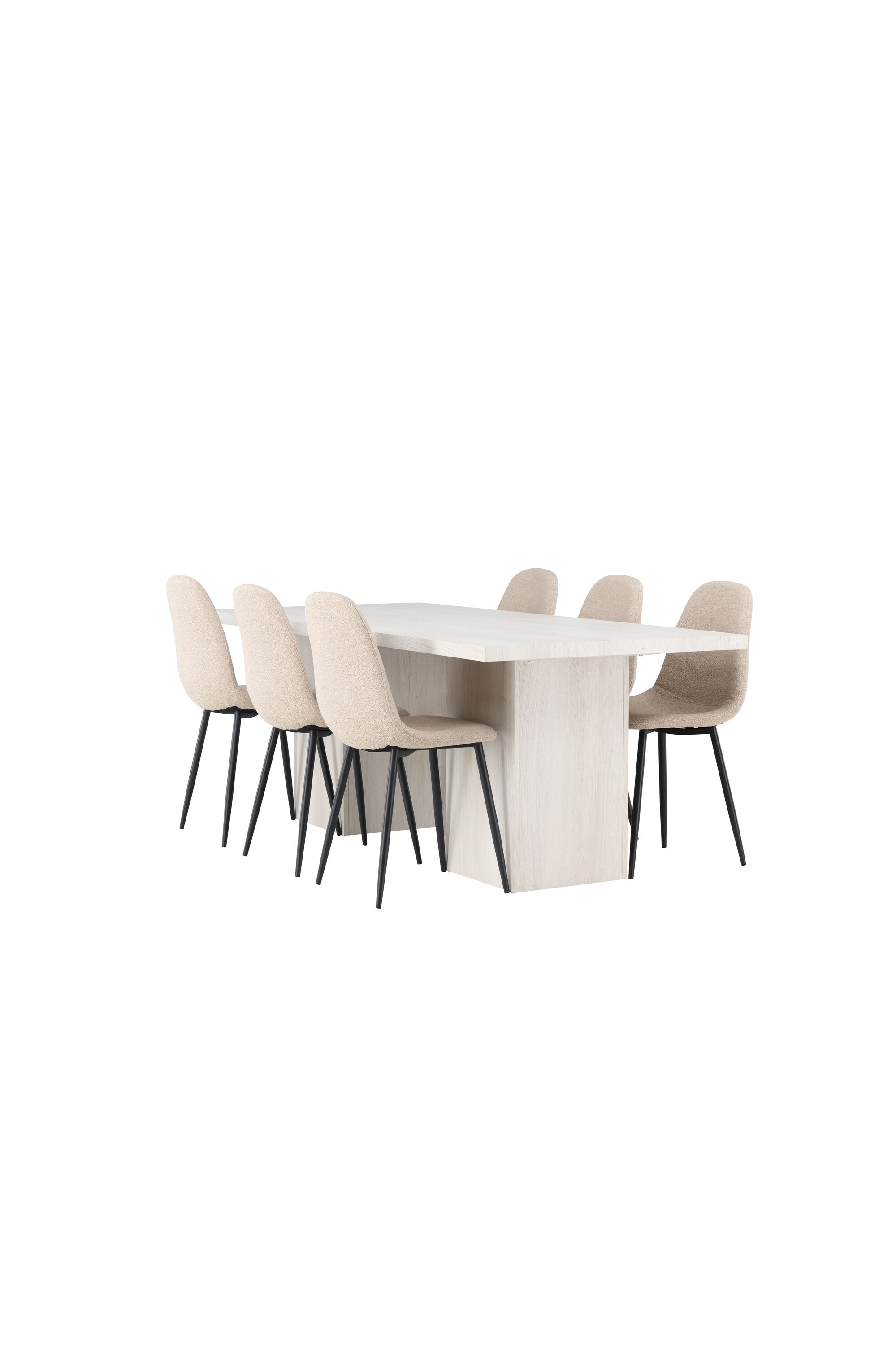 Olga Esszimmerset + Polar 200cm/6St. in Beige, Schwarz präsentiert im Onlineshop von KAQTU Design AG. Esszimmerset ist von Venture Home