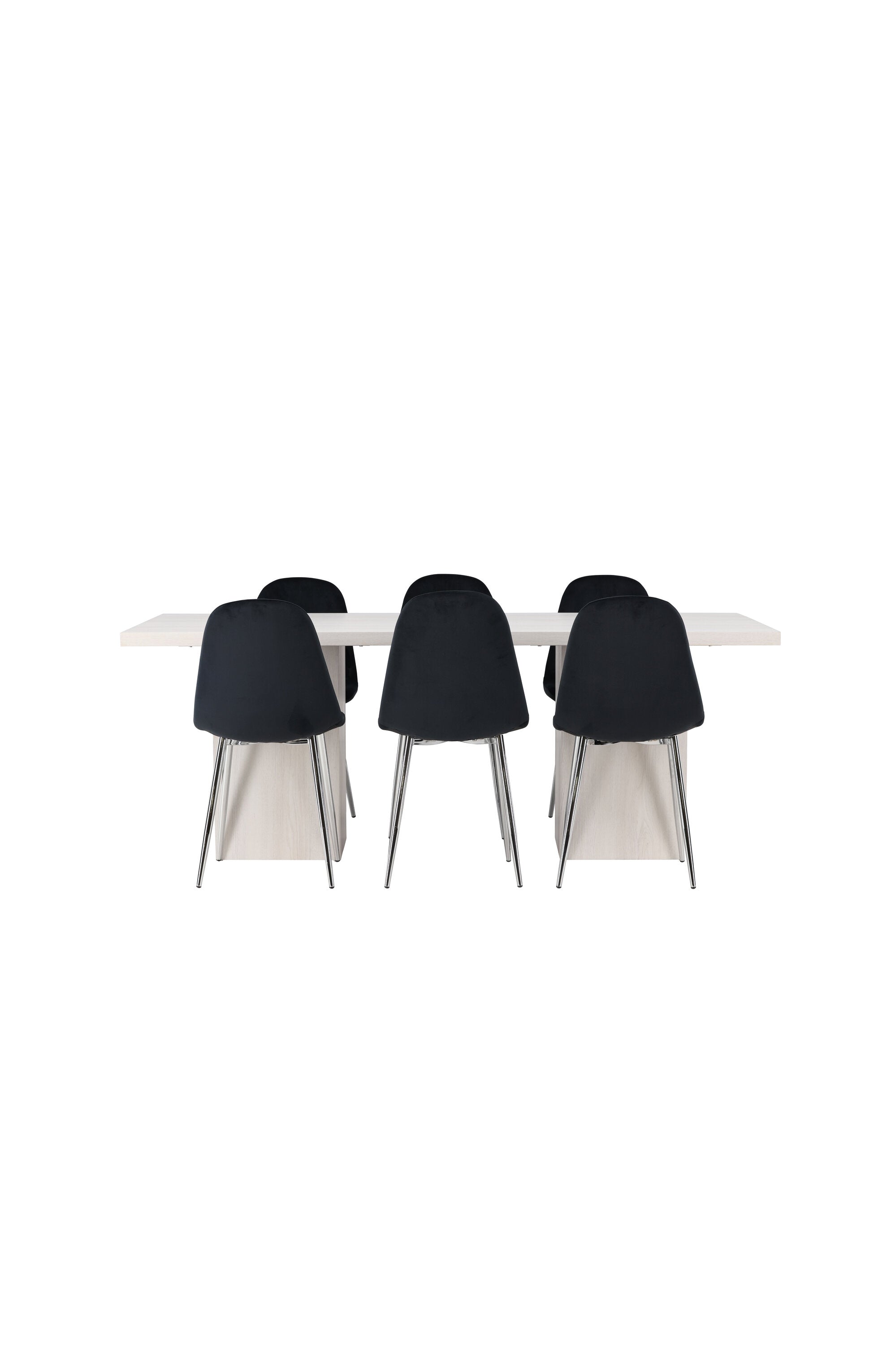 Olga Esszimmerset + Polar 200cm/6St. in Schwarzes Silber präsentiert im Onlineshop von KAQTU Design AG. Esszimmerset ist von Venture Home
