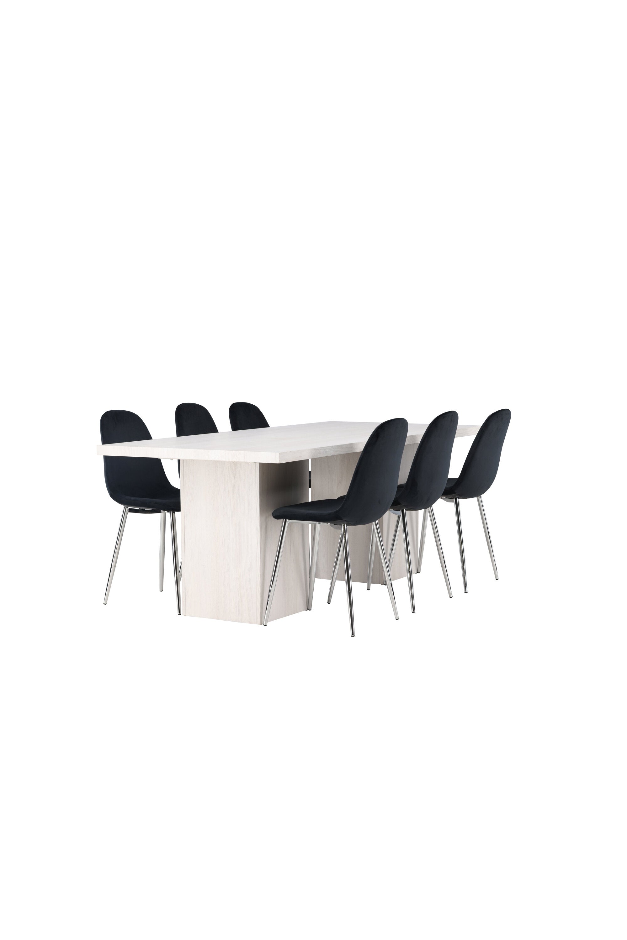 Olga Esszimmerset + Polar 200cm/6St. in Schwarzes Silber präsentiert im Onlineshop von KAQTU Design AG. Esszimmerset ist von Venture Home