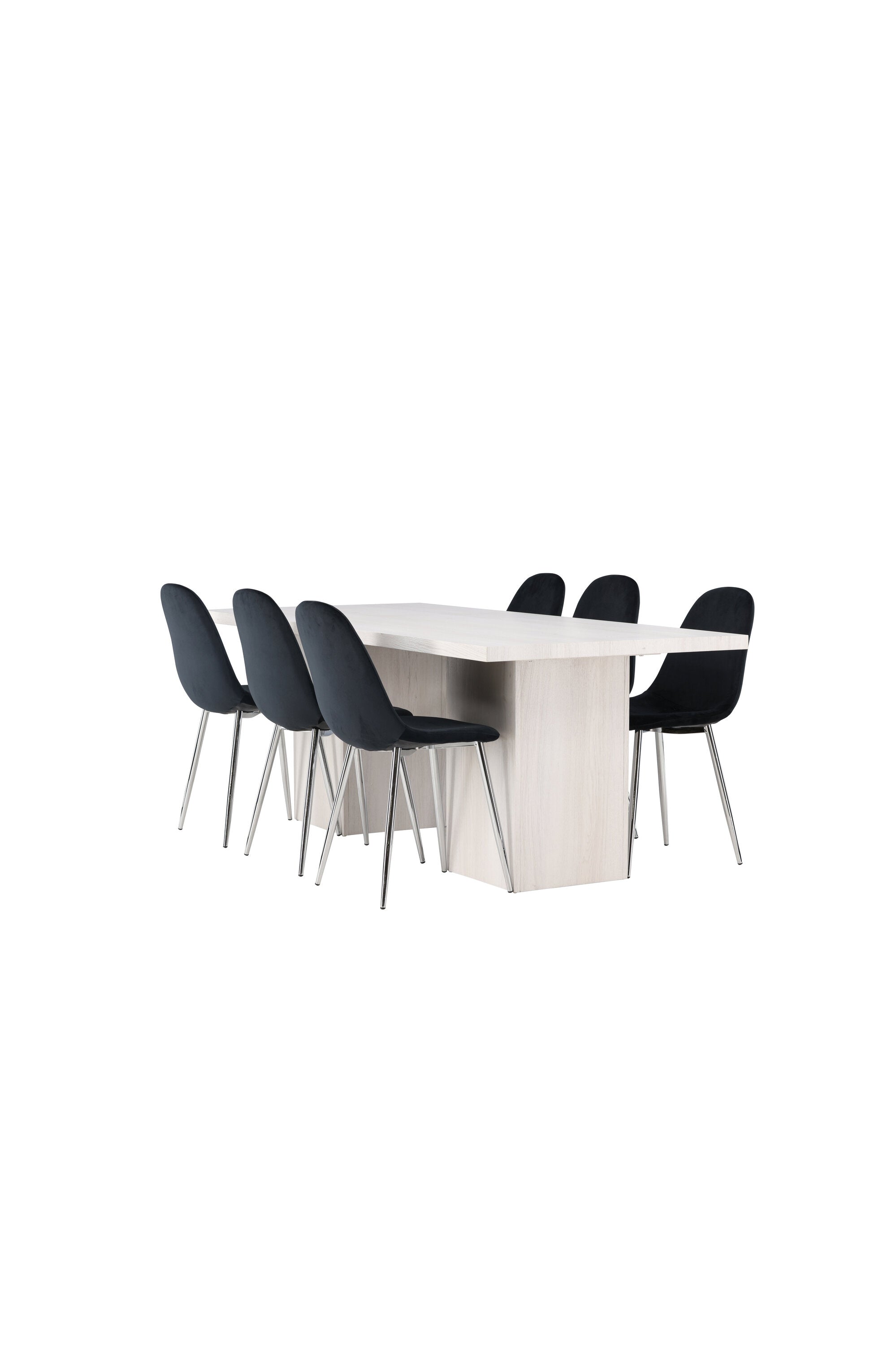 Olga Esszimmerset + Polar 200cm/6St. in Schwarzes Silber präsentiert im Onlineshop von KAQTU Design AG. Esszimmerset ist von Venture Home