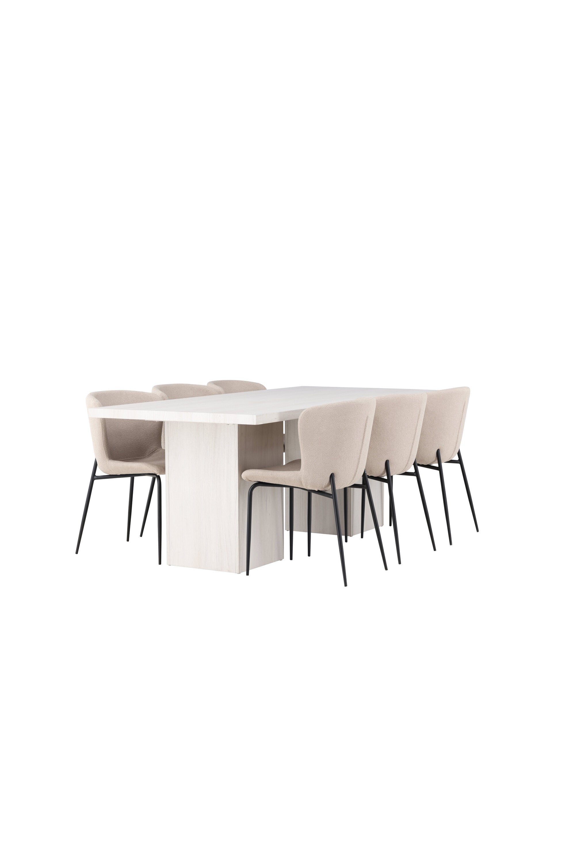 Olga Esszimmerset + Modesto 200cm/6St. in Beige, Schwarz präsentiert im Onlineshop von KAQTU Design AG. Esszimmerset ist von Venture Home