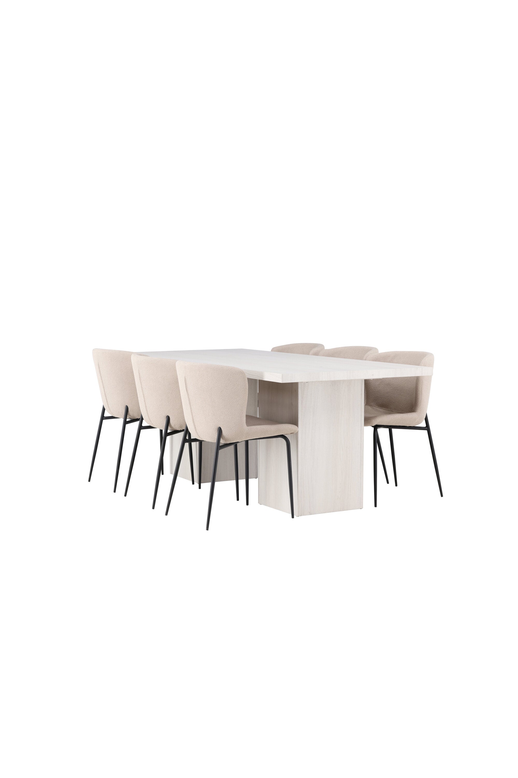 Olga Esszimmerset + Modesto 200cm/6St. in Beige, Schwarz präsentiert im Onlineshop von KAQTU Design AG. Esszimmerset ist von Venture Home
