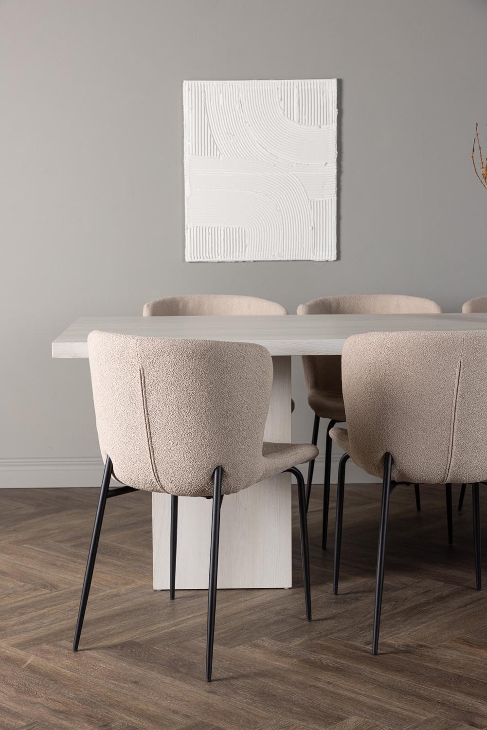 Olga Esszimmerset + Modesto 200cm/6St. in Beige, Schwarz präsentiert im Onlineshop von KAQTU Design AG. Esszimmerset ist von Venture Home