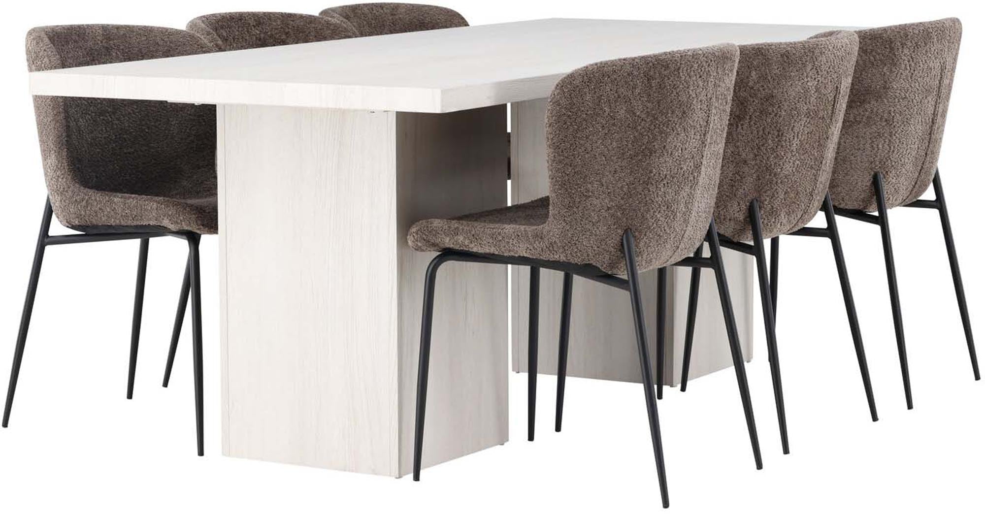 Modernes Esszimmerset Olga: 200cm Tisch & 6 Stühle von Venture Home.