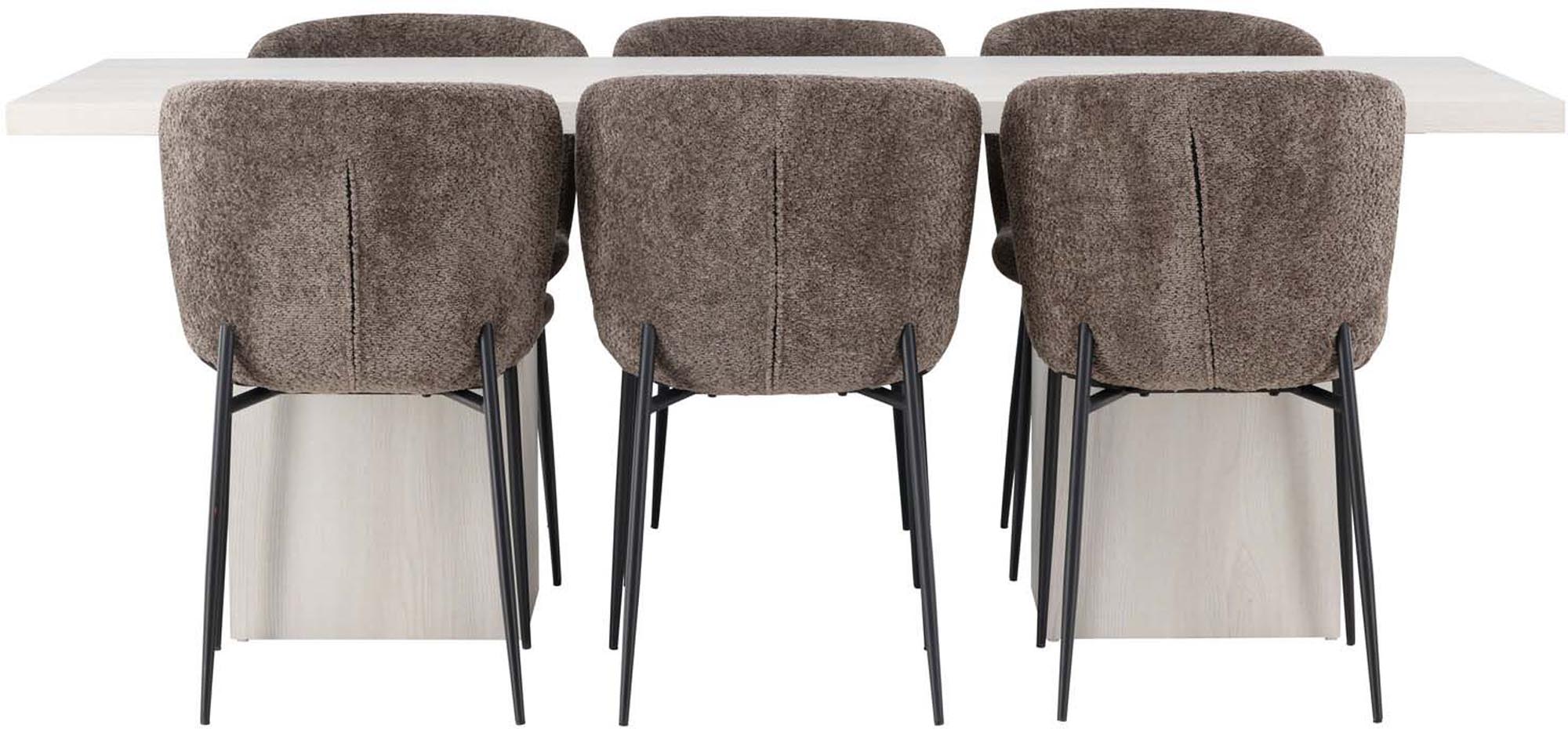 Stilvolles Olga Esszimmerset: 200cm Tisch mit 6 Stühlen von Venture Home.