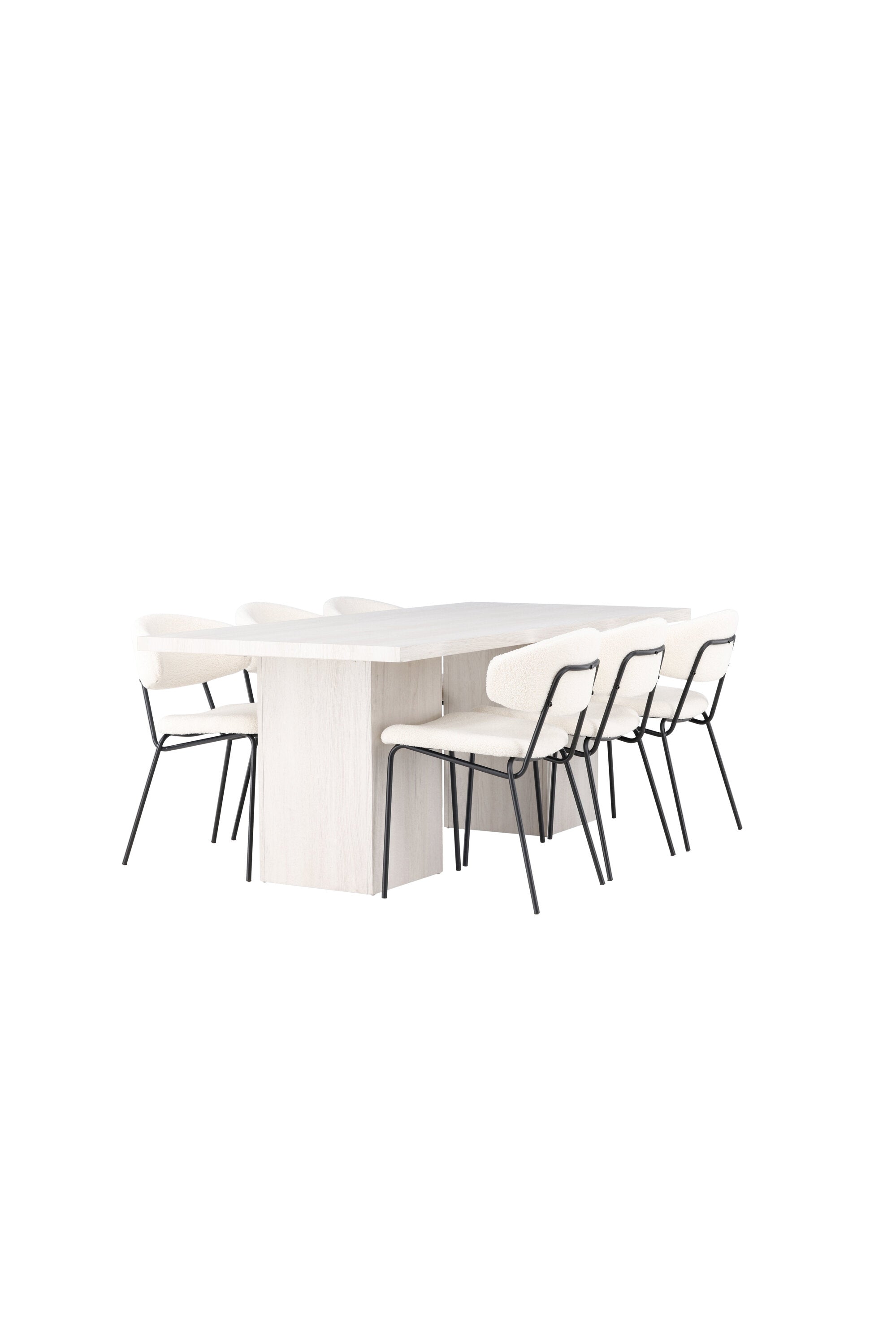 Olga Esszimmerset + Chico 200cm/6St. in Weiss präsentiert im Onlineshop von KAQTU Design AG. Esszimmerset ist von Venture Home