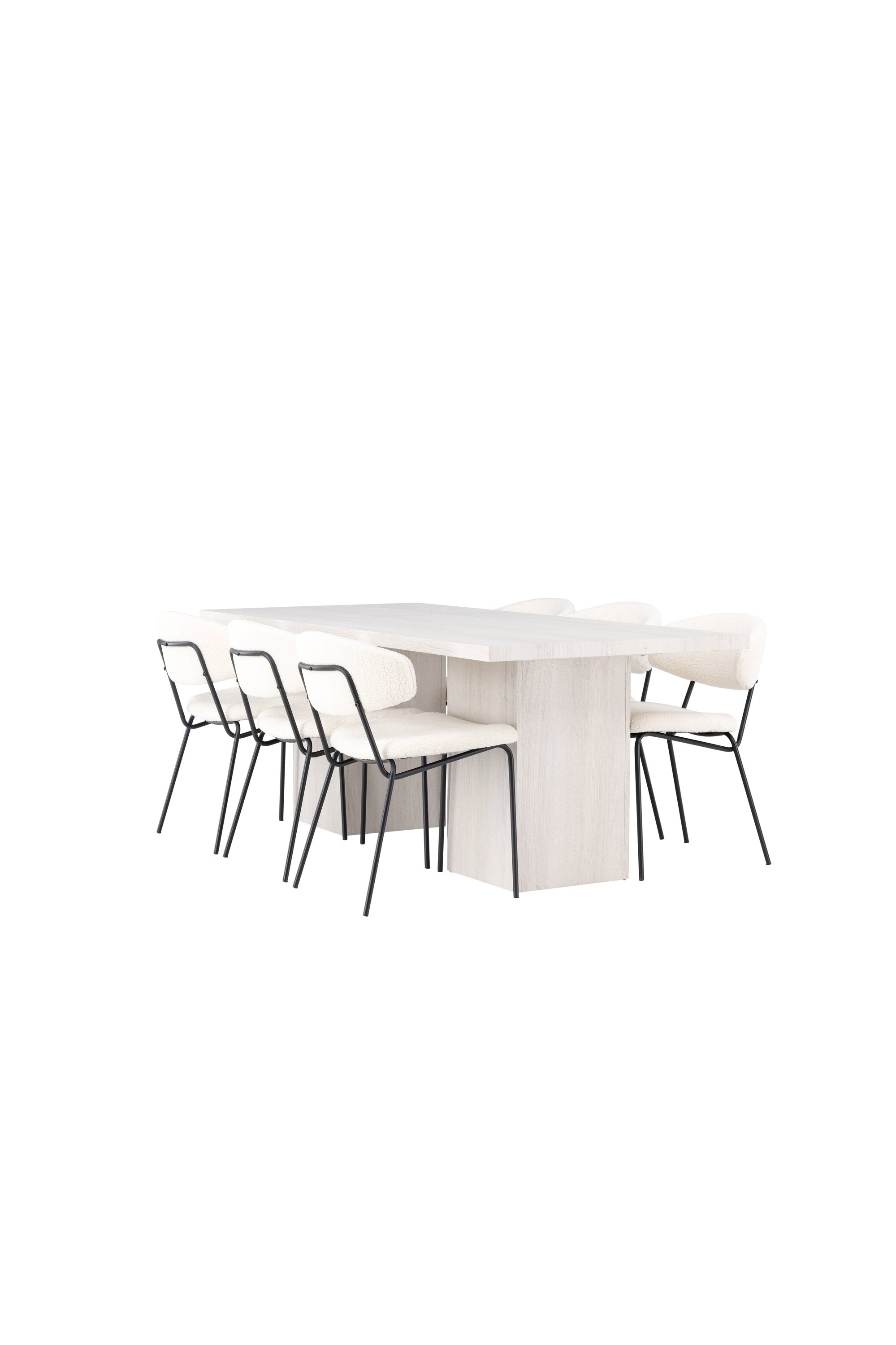 Olga Esszimmerset + Chico 200cm/6St. in Weiss präsentiert im Onlineshop von KAQTU Design AG. Esszimmerset ist von Venture Home