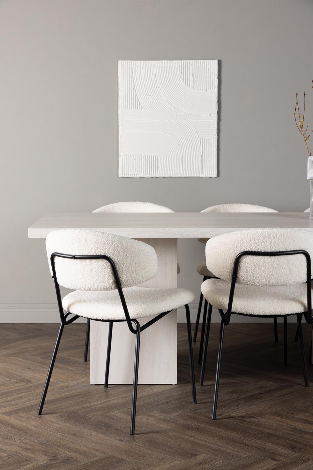 Olga Esszimmerset + Chico 200cm/6St. in Weiss präsentiert im Onlineshop von KAQTU Design AG. Esszimmerset ist von Venture Home