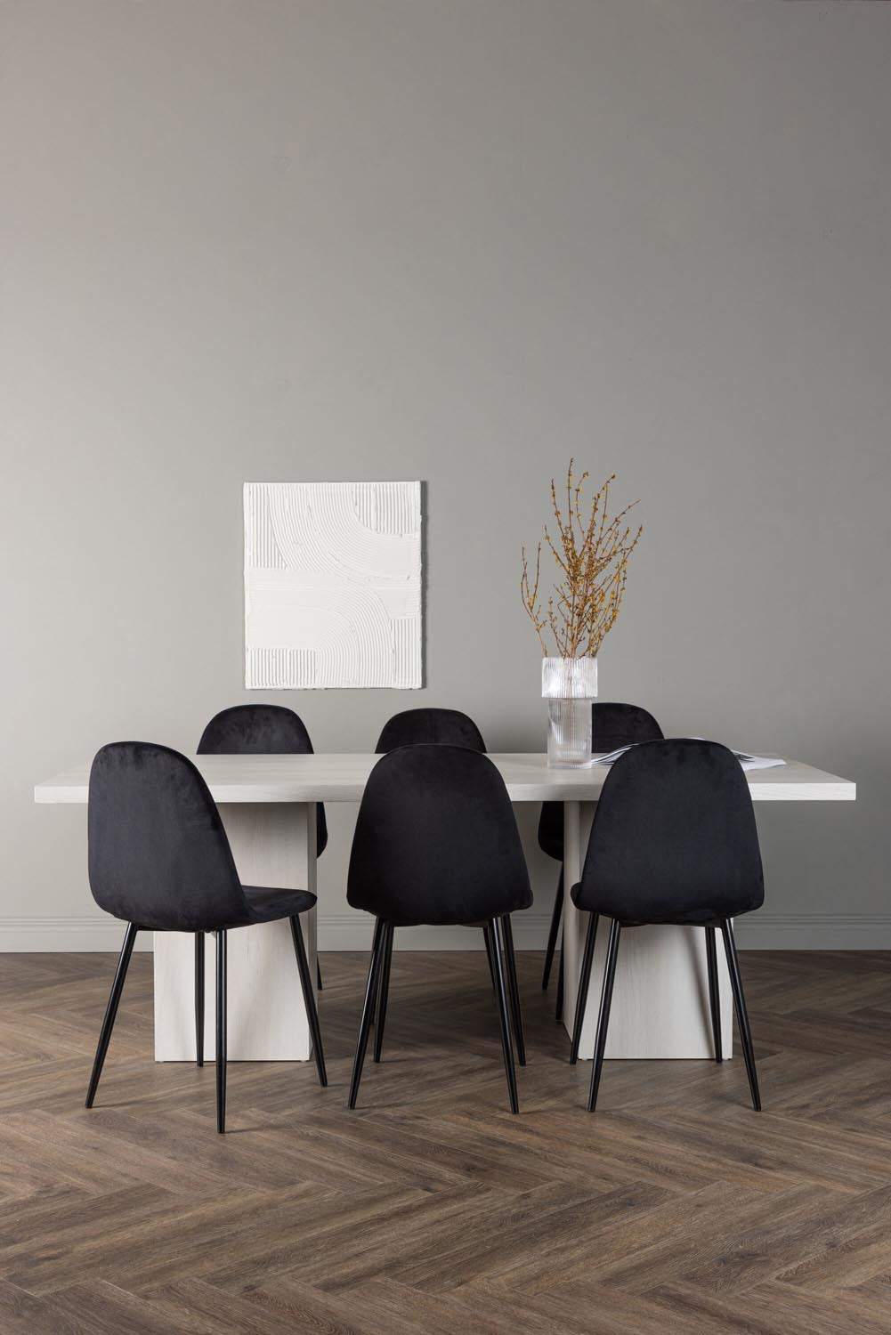 Olga Esszimmerset + Polar 200cm/6St. in Schwarz präsentiert im Onlineshop von KAQTU Design AG. Esszimmerset ist von Venture Home