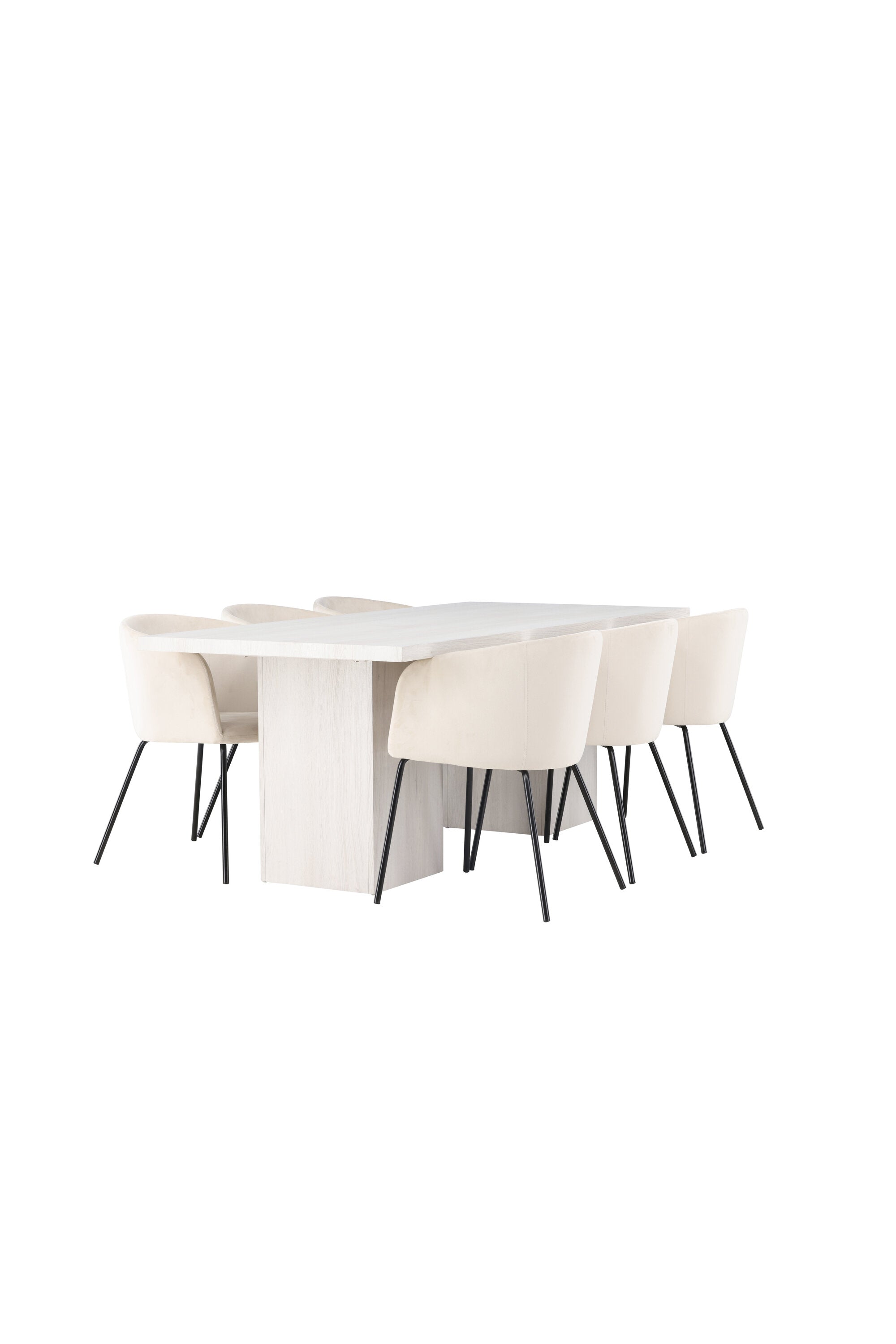 Olga Esszimmerset + Berit 200cm/6St. in Beige, Schwarz präsentiert im Onlineshop von KAQTU Design AG. Esszimmerset ist von Venture Home