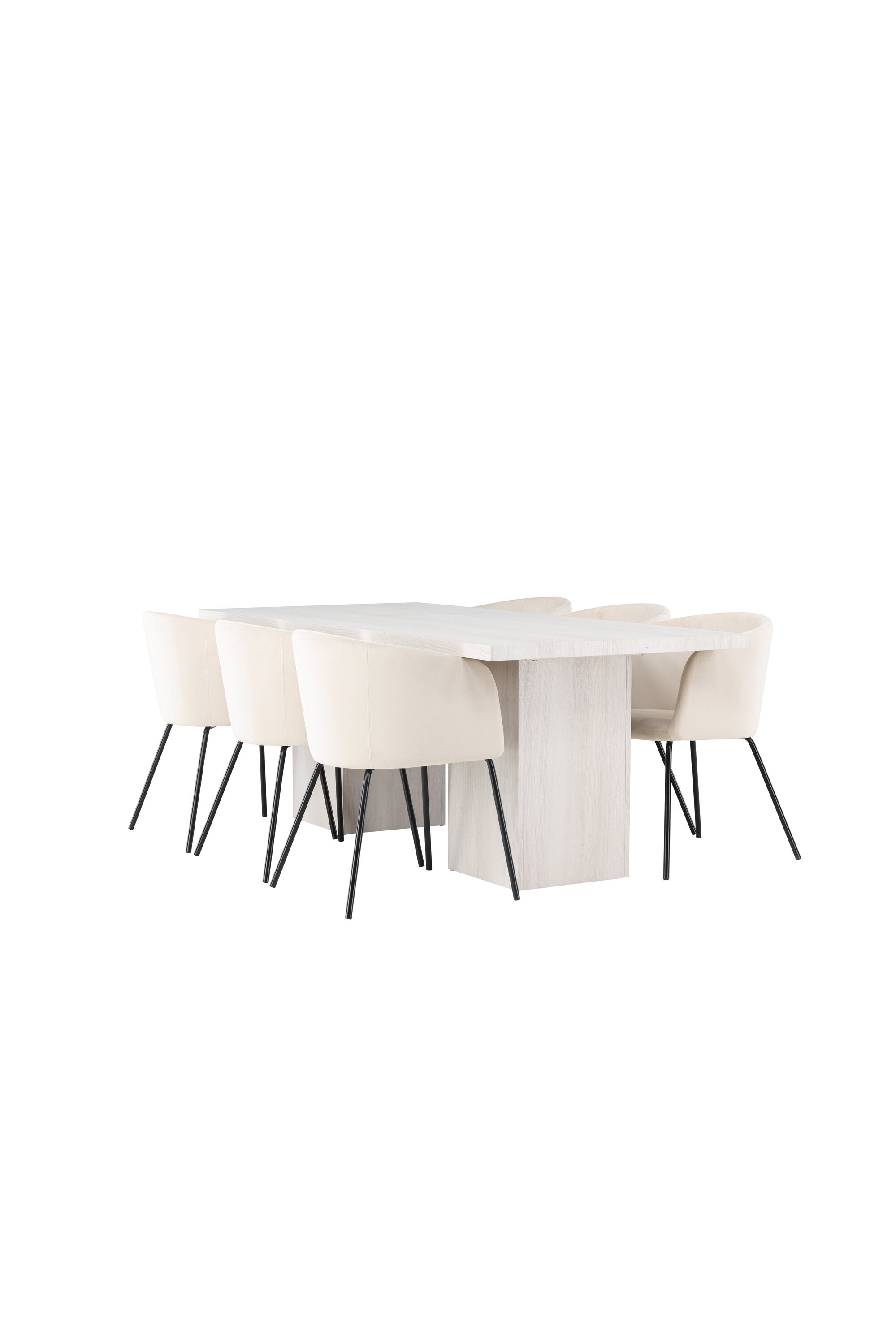 Olga Esszimmerset + Berit 200cm/6St. in Beige, Schwarz präsentiert im Onlineshop von KAQTU Design AG. Esszimmerset ist von Venture Home