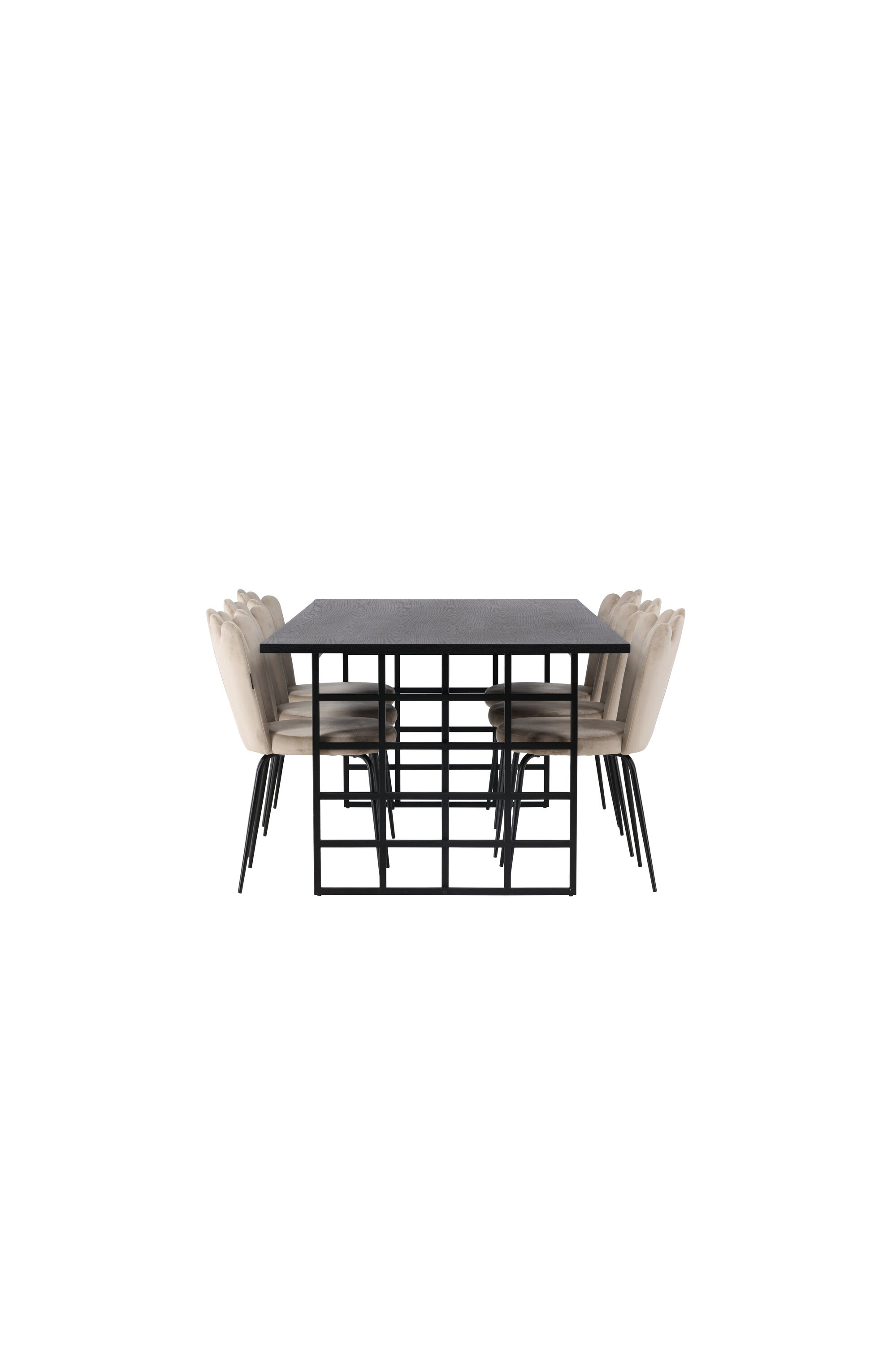 Ystad Esszimmerset + Limhamn 220cm/6St. in Schwarz / Beige präsentiert im Onlineshop von KAQTU Design AG. Esszimmerset ist von Venture Home