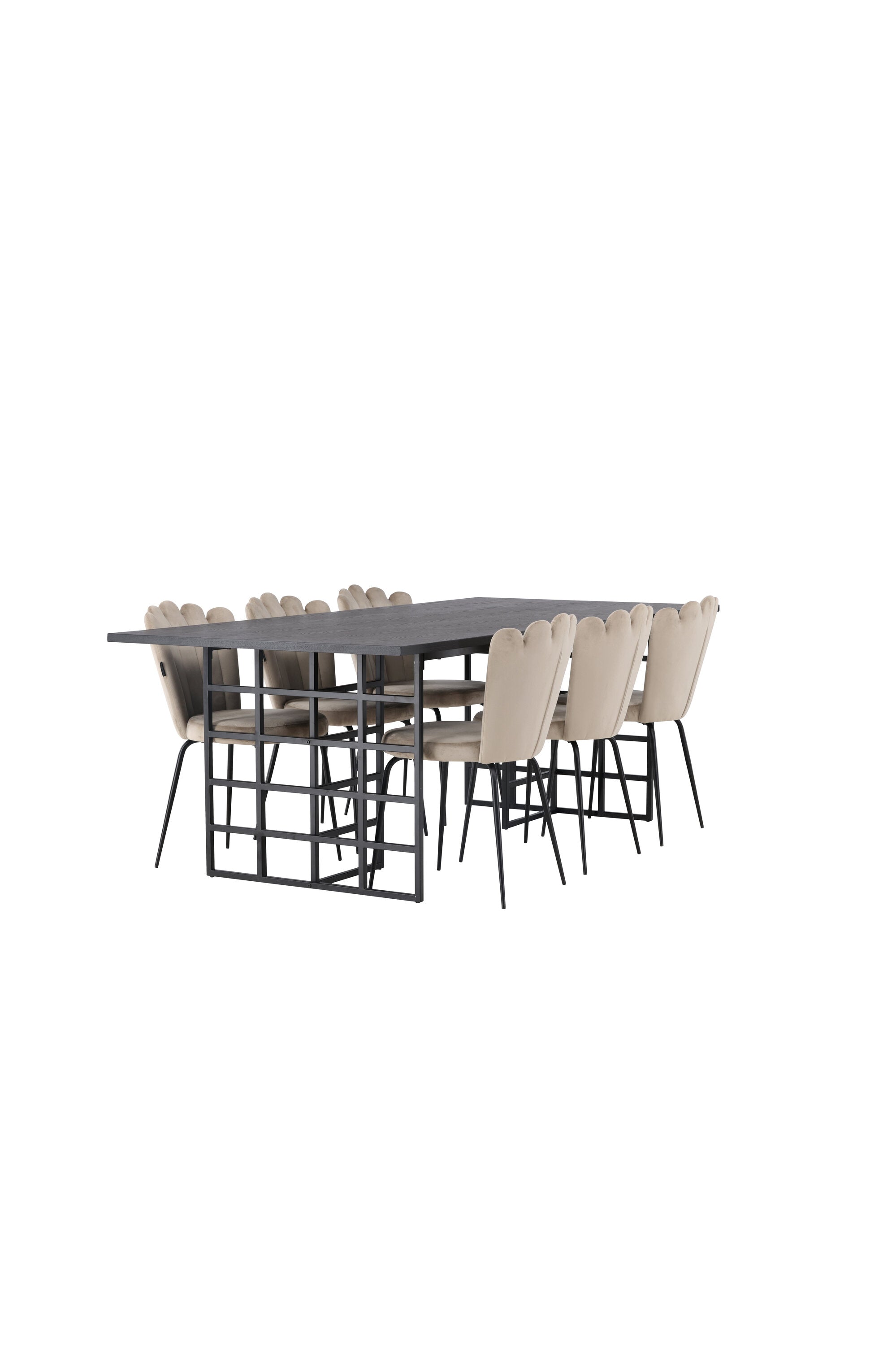Ystad Esszimmerset + Limhamn 220cm/6St. in Schwarz / Beige präsentiert im Onlineshop von KAQTU Design AG. Esszimmerset ist von Venture Home