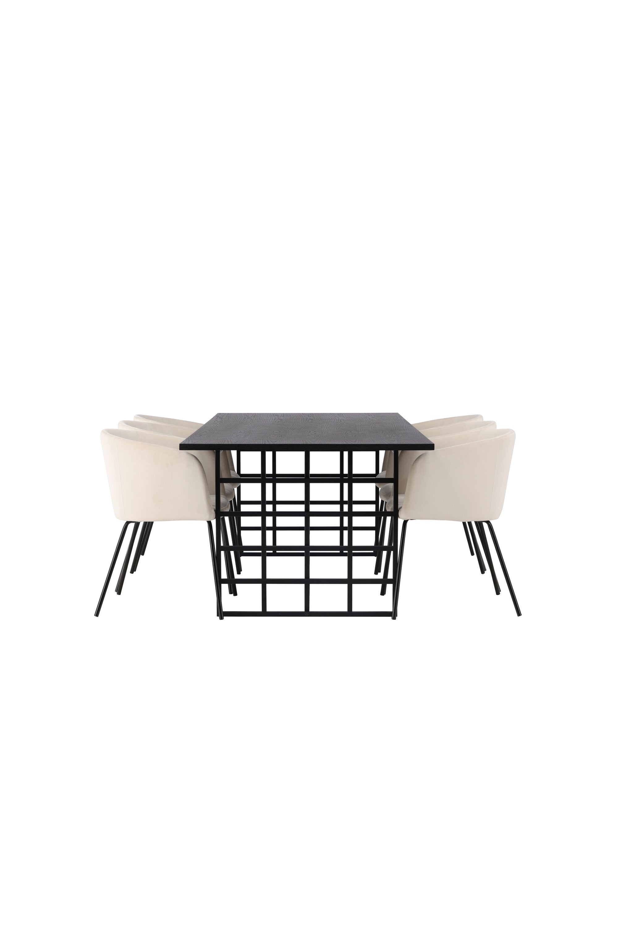 Ystad Esszimmerset + Berit 220cm/6St. in Beige / Schwarz präsentiert im Onlineshop von KAQTU Design AG. Esszimmerset ist von Venture Home