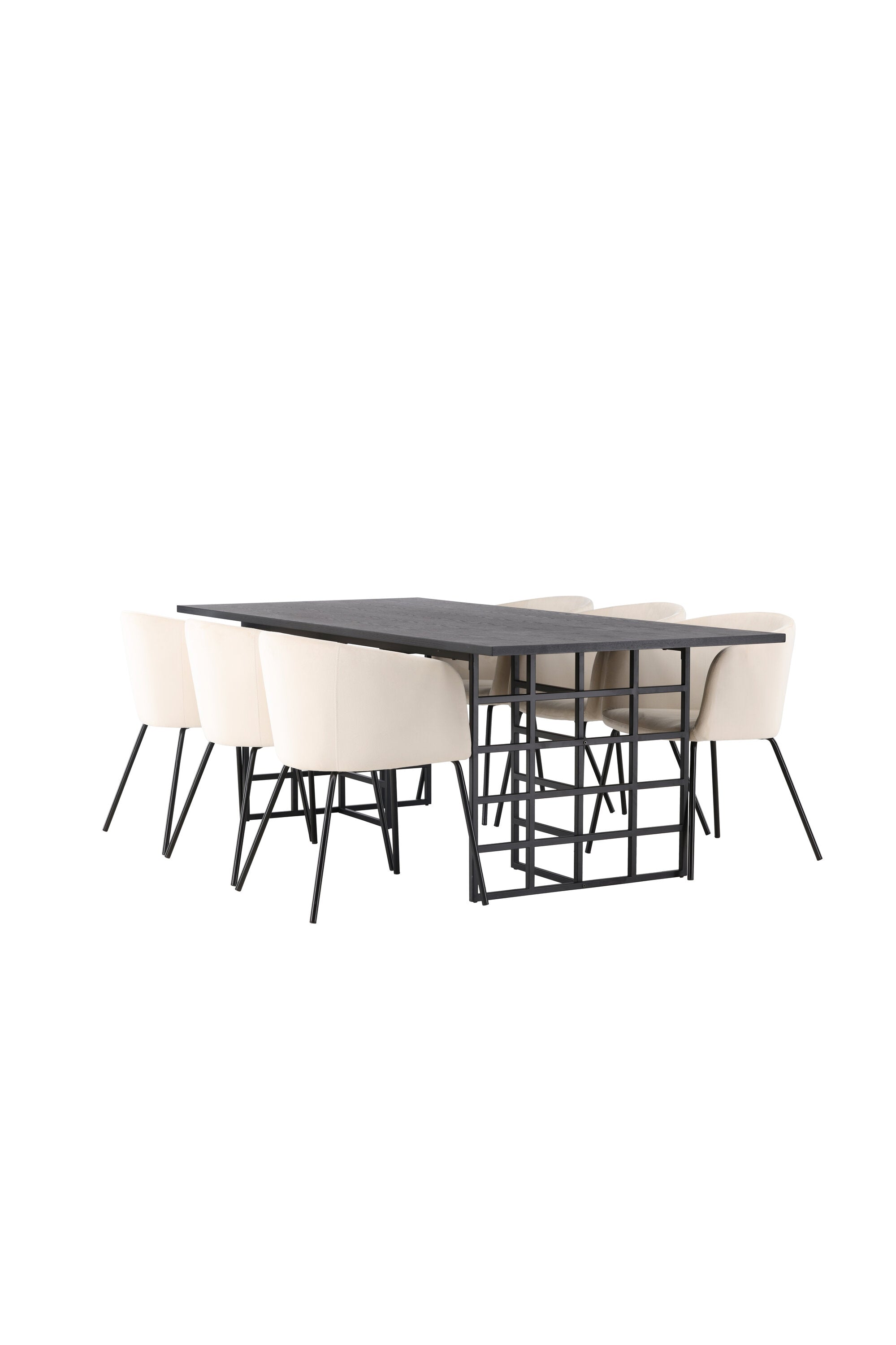 Ystad Esszimmerset + Berit 220cm/6St. in Beige / Schwarz präsentiert im Onlineshop von KAQTU Design AG. Esszimmerset ist von Venture Home