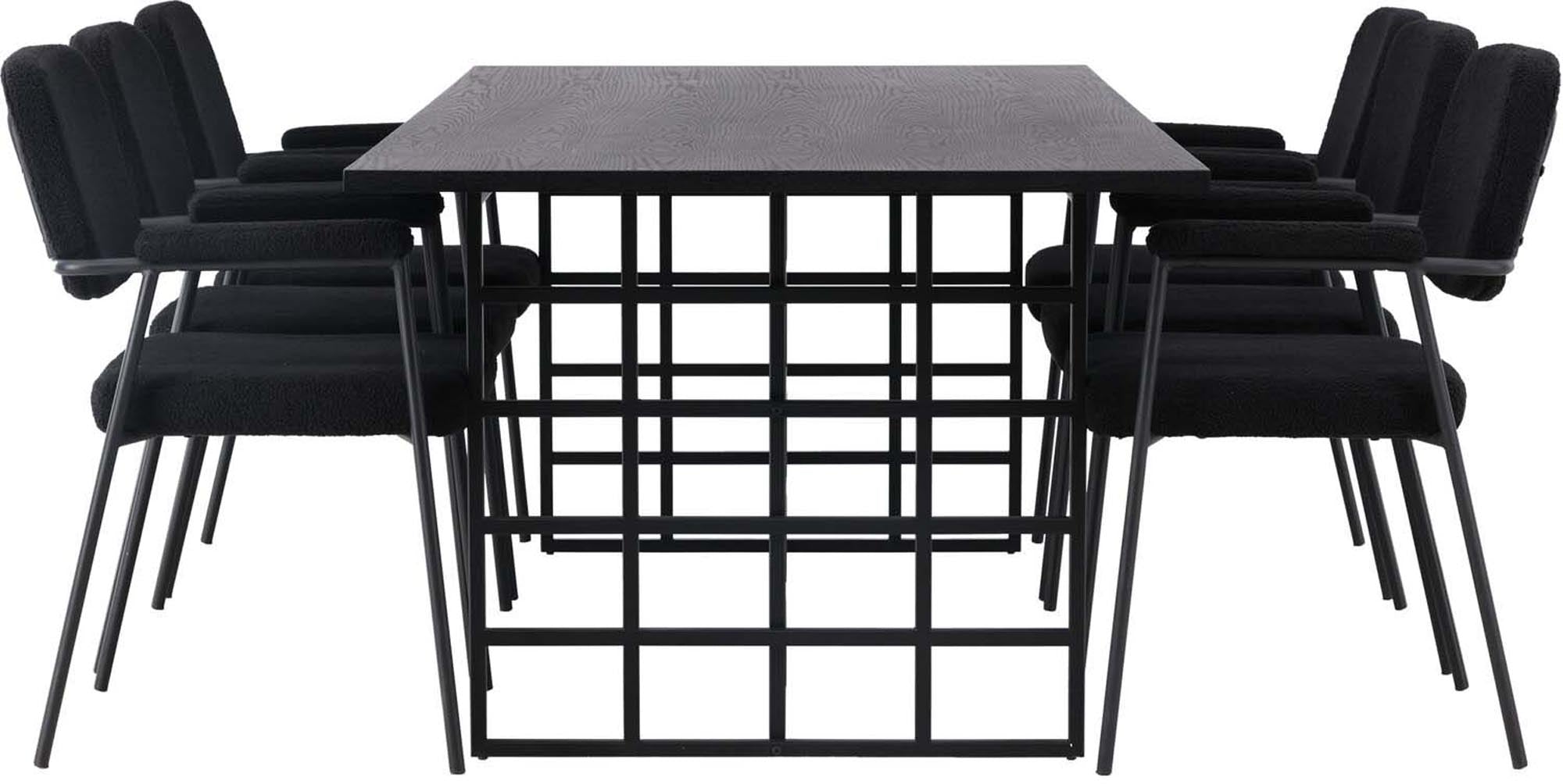 Stilvolles Ystad Esszimmerset 220cm mit 6 Stühlen von Venture Home.