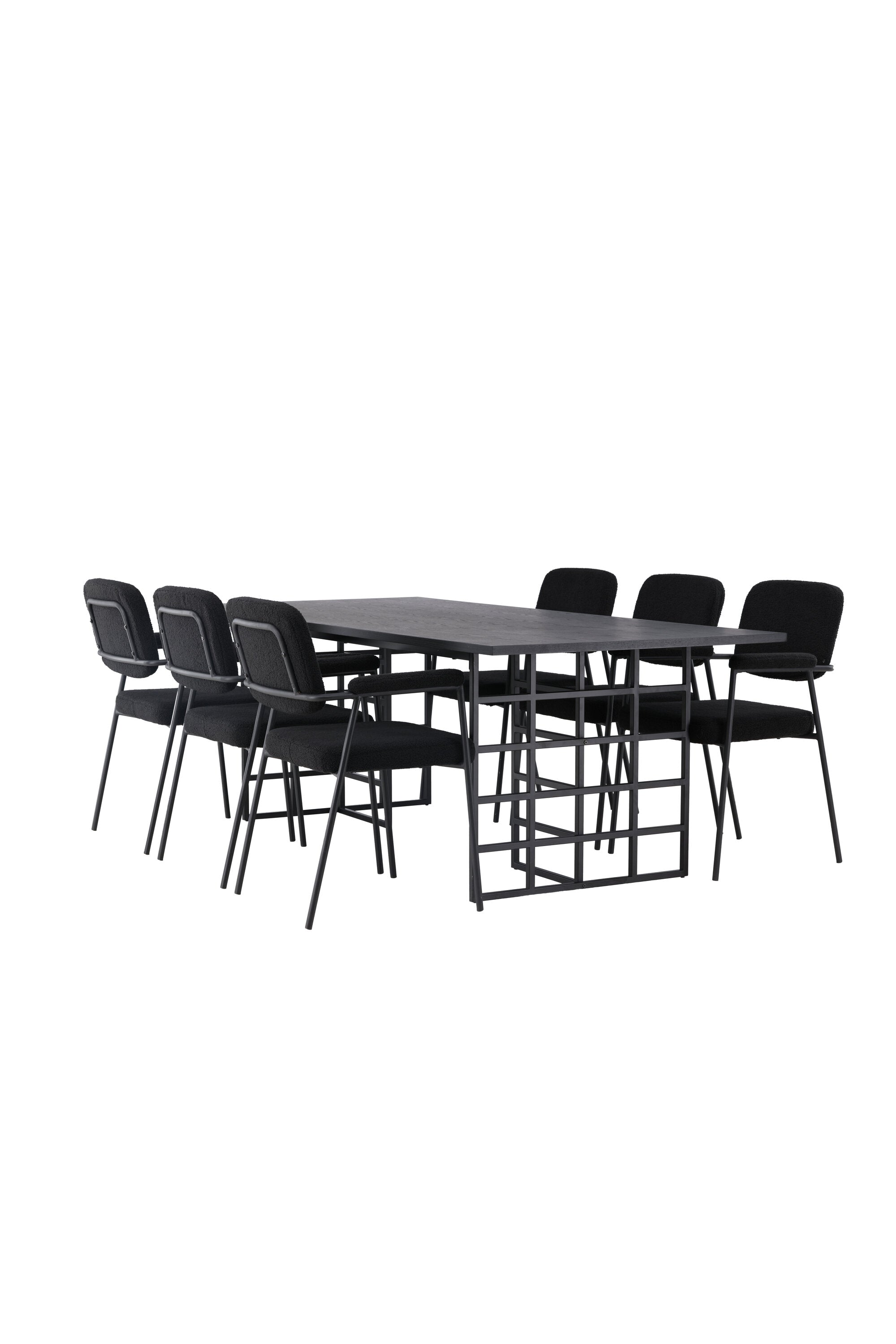 Ystad Esszimmerset + Yesterday 220cm/6St. in Schwarz präsentiert im Onlineshop von KAQTU Design AG. Esszimmerset ist von Venture Home