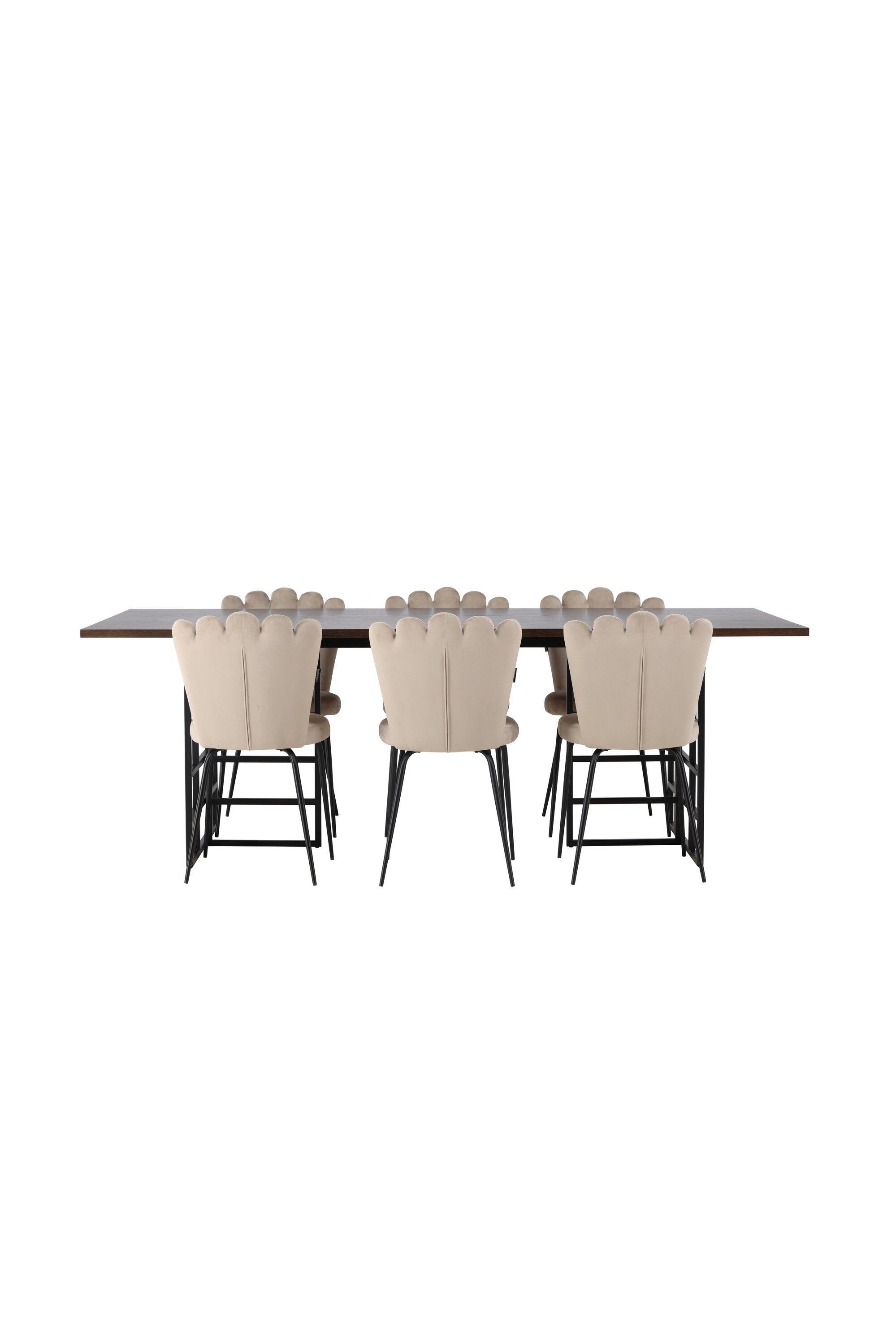 Ystad Esszimmerset + Limhamn 220cm/6St. in Braun / Beige / Schwarz präsentiert im Onlineshop von KAQTU Design AG. Esszimmerset ist von Venture Home