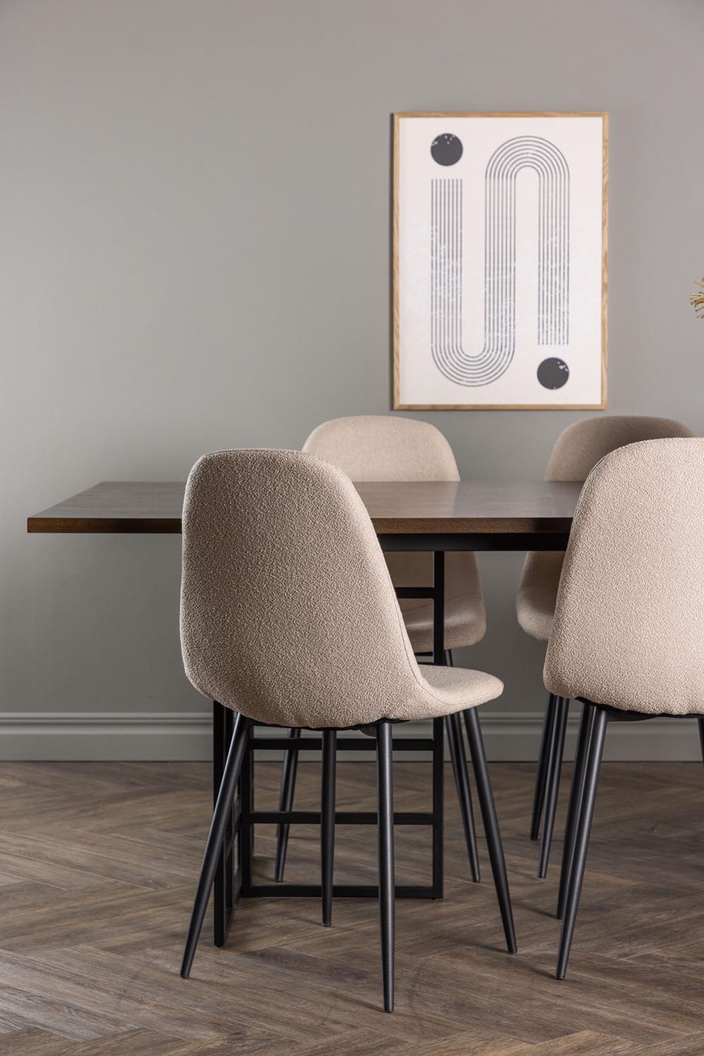 Ystad Esszimmerset + Polar 220cm/6St. in Beige, Schwarz präsentiert im Onlineshop von KAQTU Design AG. Esszimmerset ist von Venture Home
