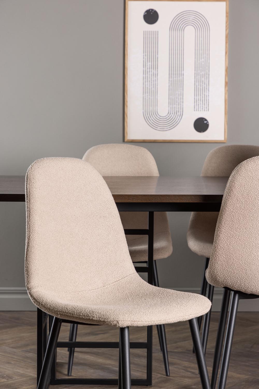 Ystad Esszimmerset + Polar 220cm/6St. in Beige, Schwarz präsentiert im Onlineshop von KAQTU Design AG. Esszimmerset ist von Venture Home