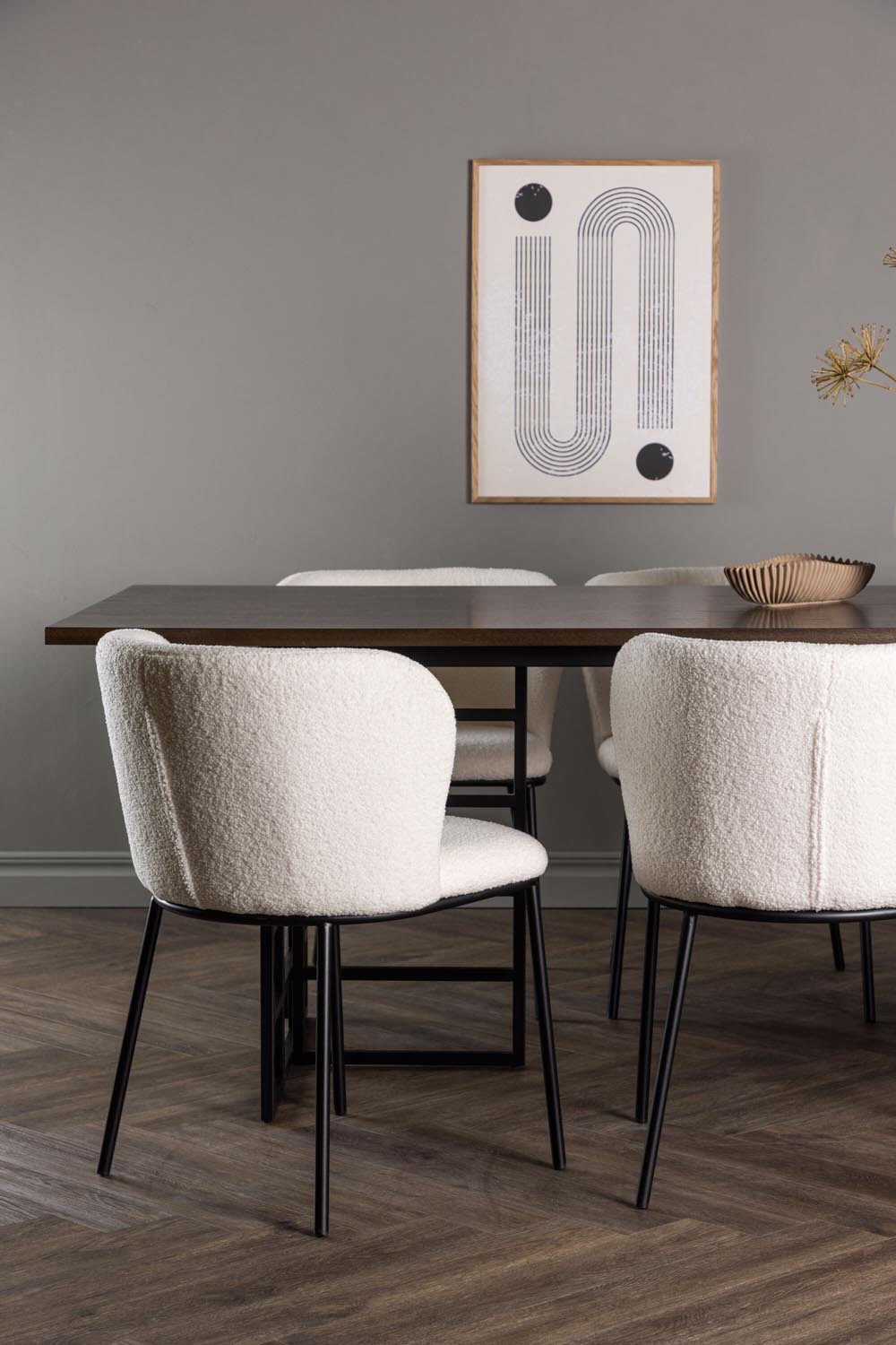 Ystad Esszimmerset + Edina 220cm/6St. in Schwarz-Weiss präsentiert im Onlineshop von KAQTU Design AG. Esszimmerset ist von Venture Home
