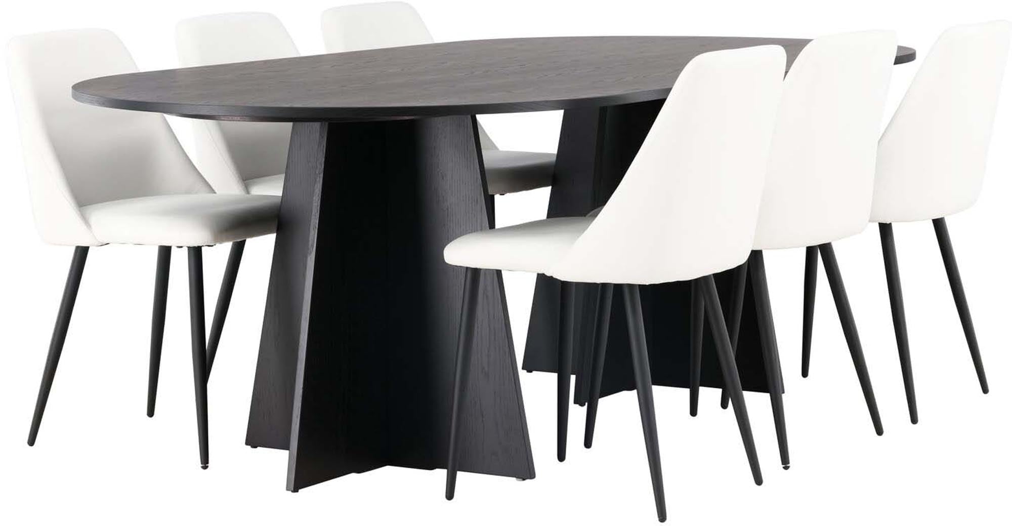 Modernes Bootcut Esszimmerset 230cm mit 6 Stühlen von Venture Home.