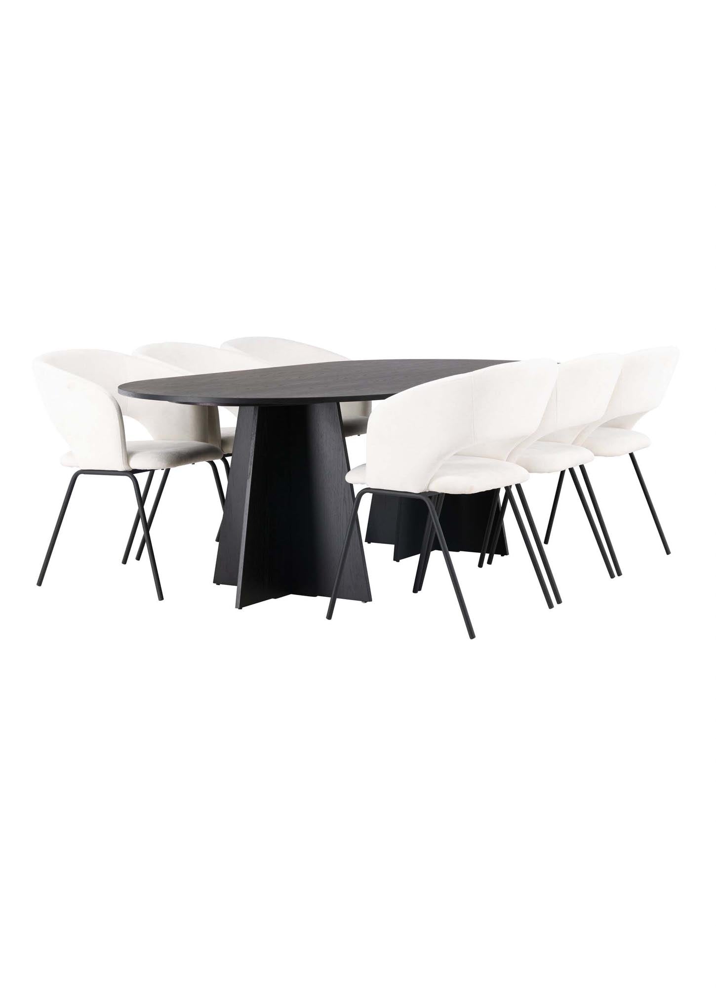 Elegantes Bootcut Esszimmerset 230cm mit 6 Stühlen von Venture Home.