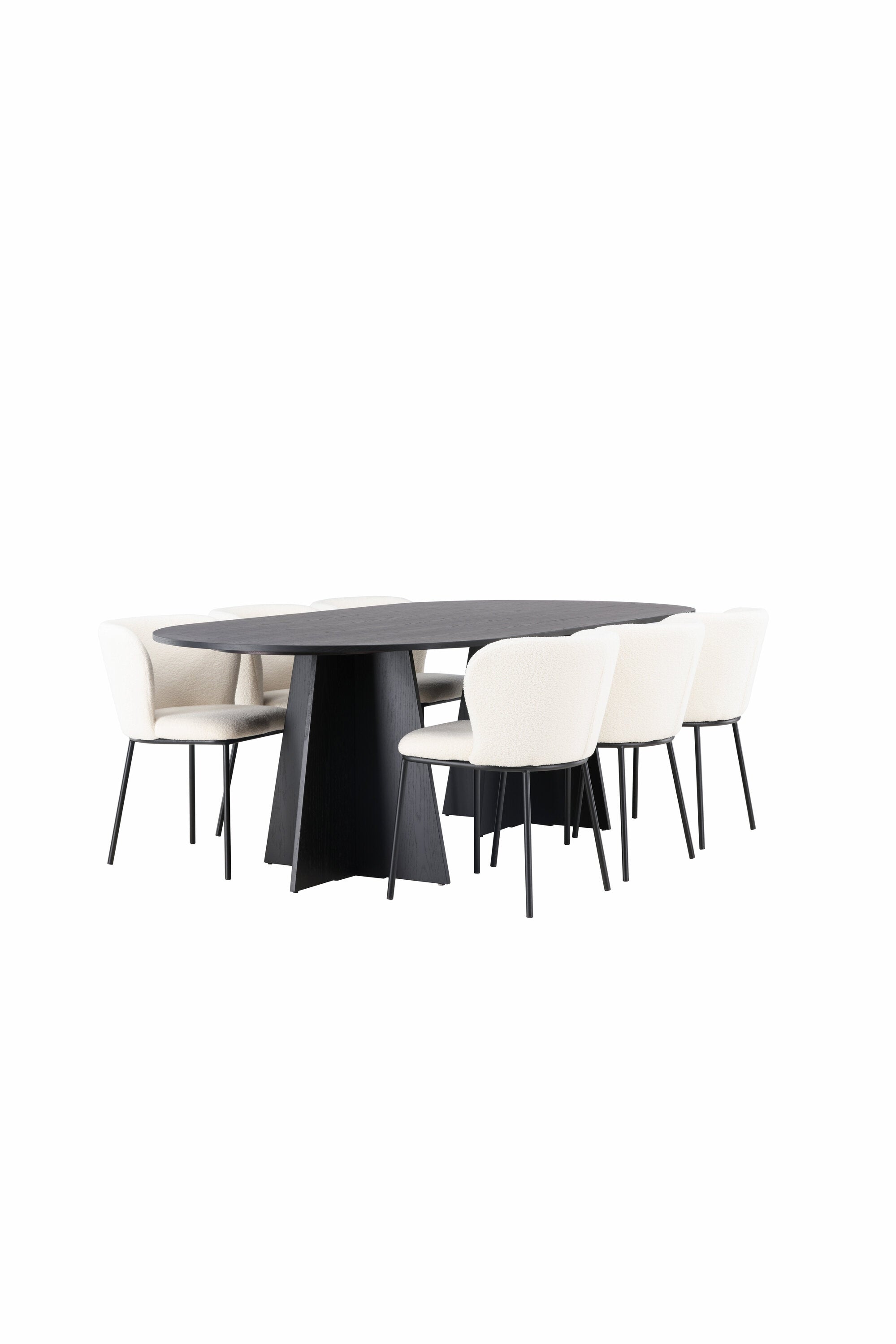 Bootcut Esszimmerset + Edina 230cm/6St. in Schwarz-Weiss präsentiert im Onlineshop von KAQTU Design AG. Esszimmerset ist von Venture Home