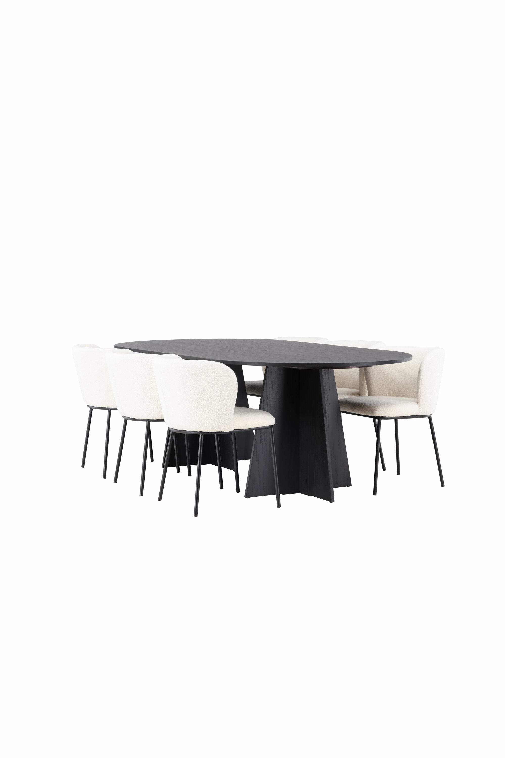 Bootcut Esszimmerset + Edina 230cm/6St. in Schwarz-Weiss präsentiert im Onlineshop von KAQTU Design AG. Esszimmerset ist von Venture Home
